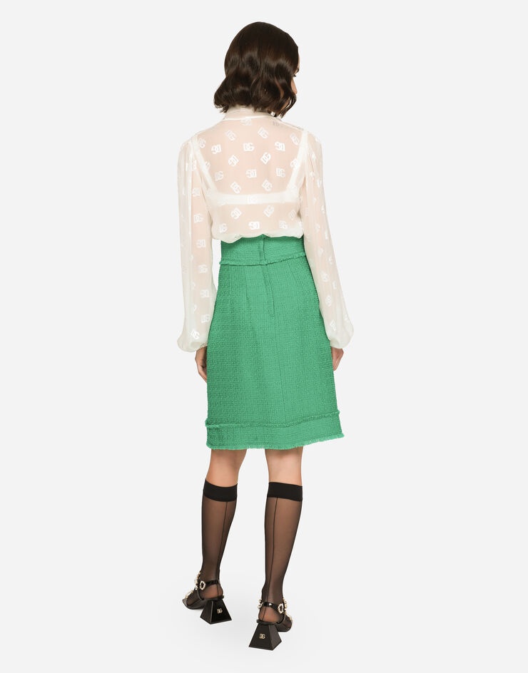 Raschel tweed midi skirt - 3