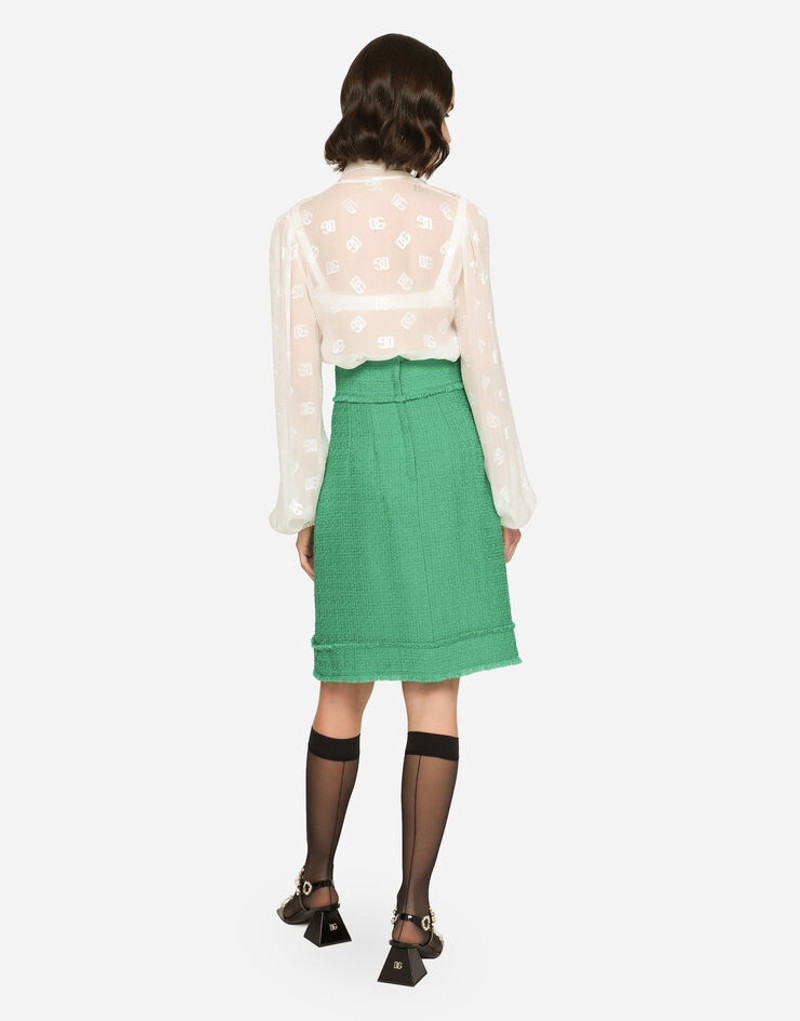 Raschel tweed midi skirt 3