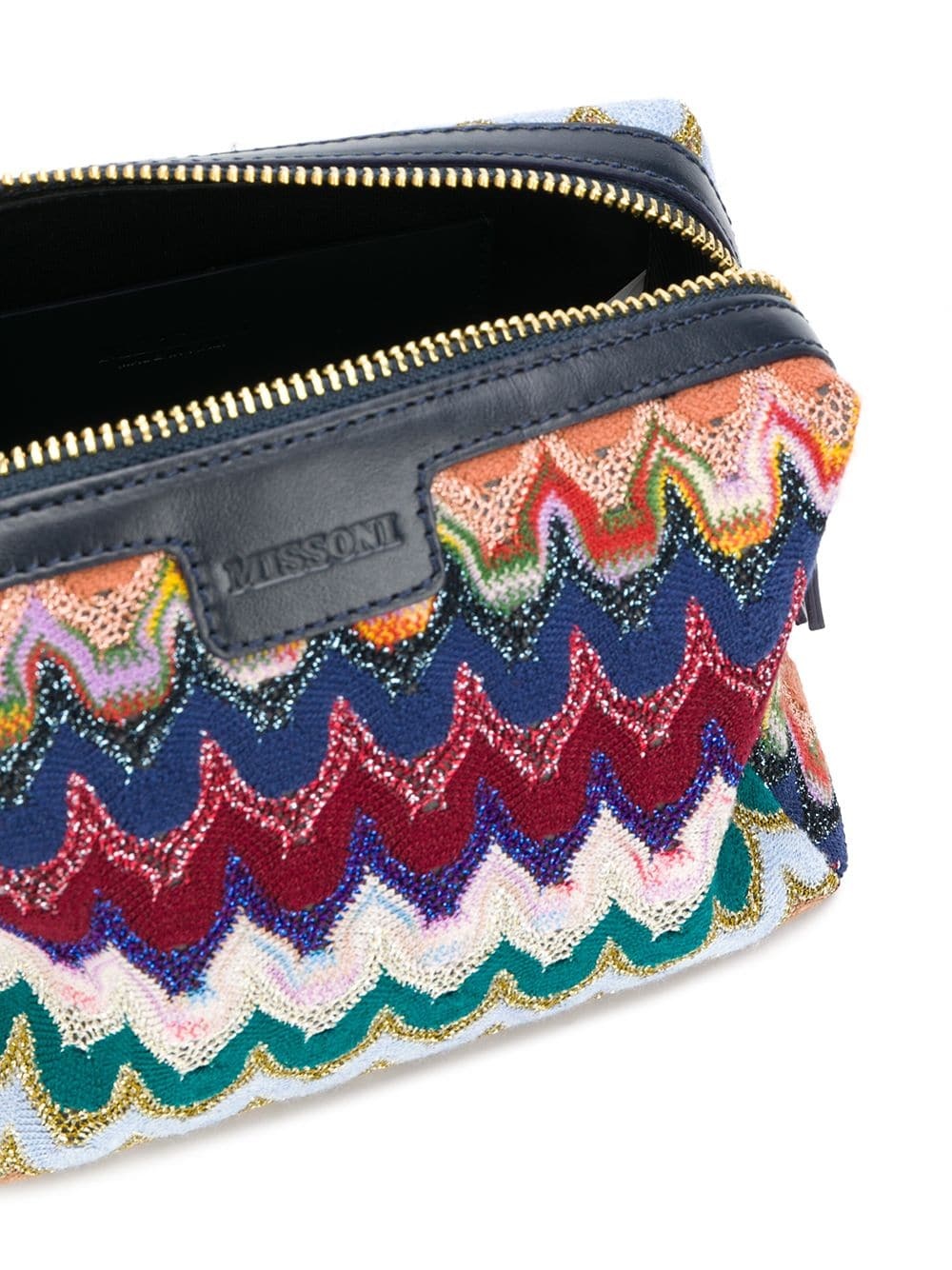 zig-zag embroidered clutch bag - 5