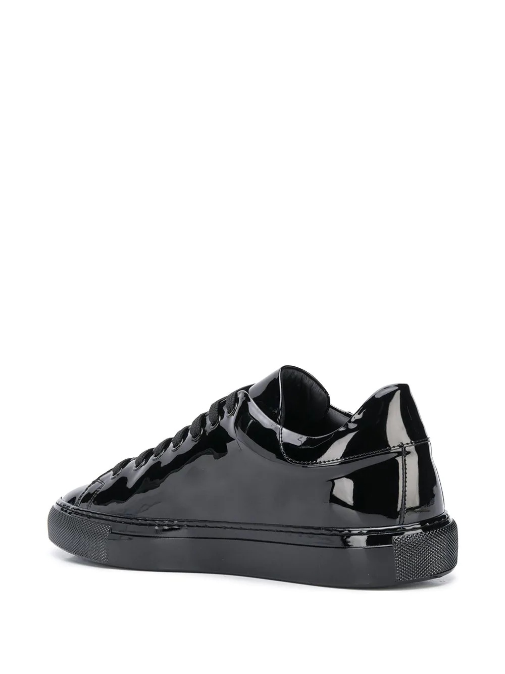 logo print high-shine sneakers - 3