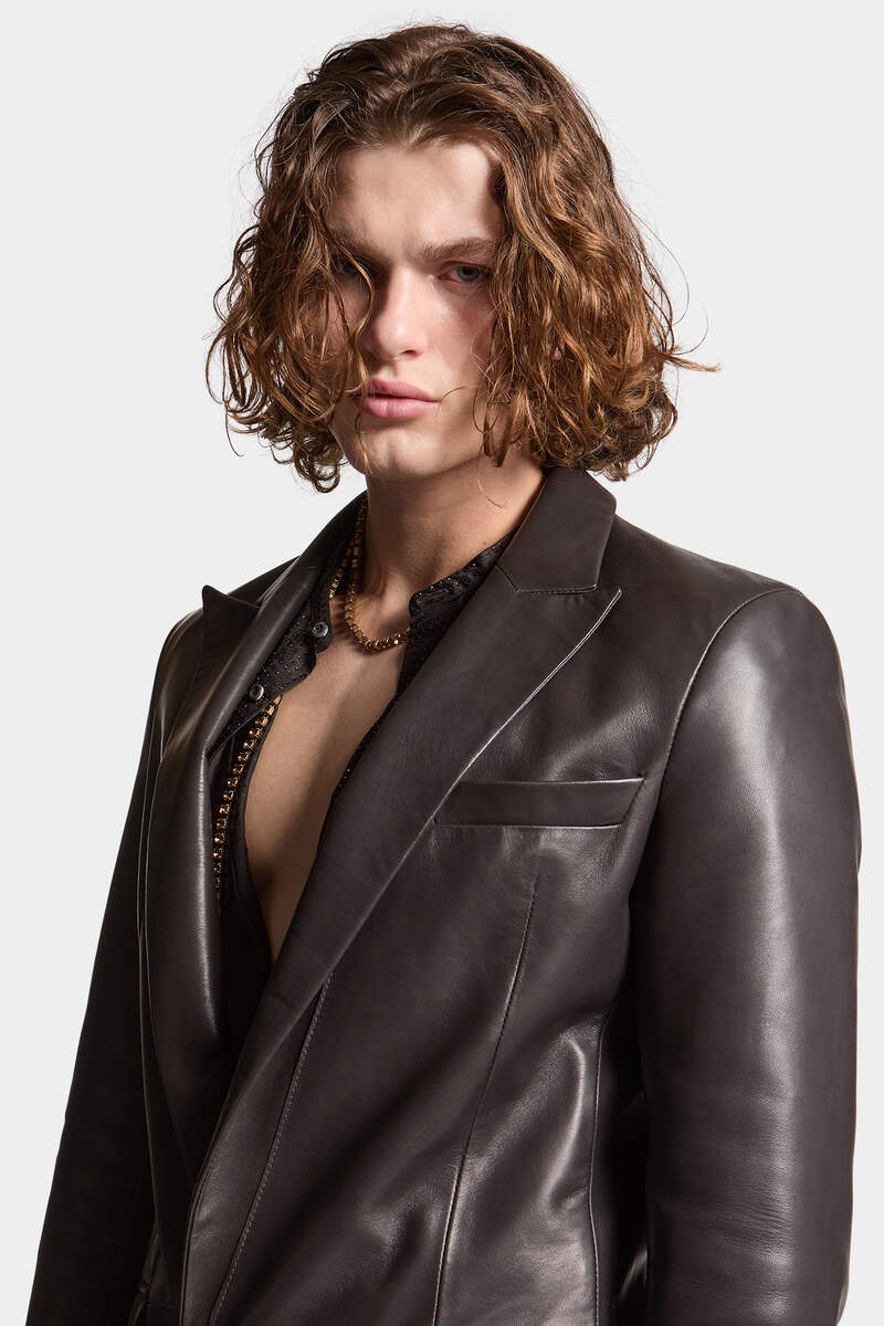 SEXY LEATHER PALM BEACH BLAZER - 5