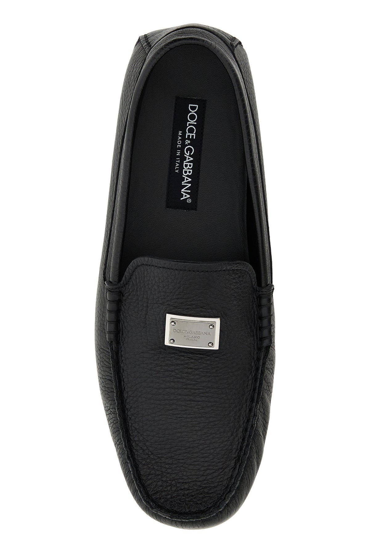 Black leather loafers - 4
