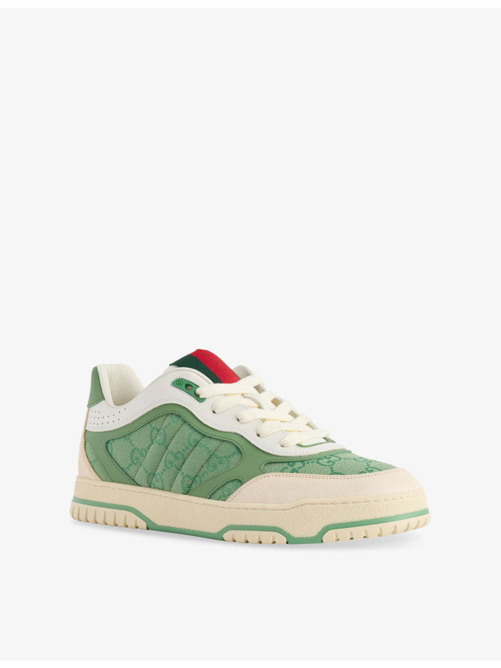 Re-Web GG Canvas and Leather Low-Top Trainers - 3