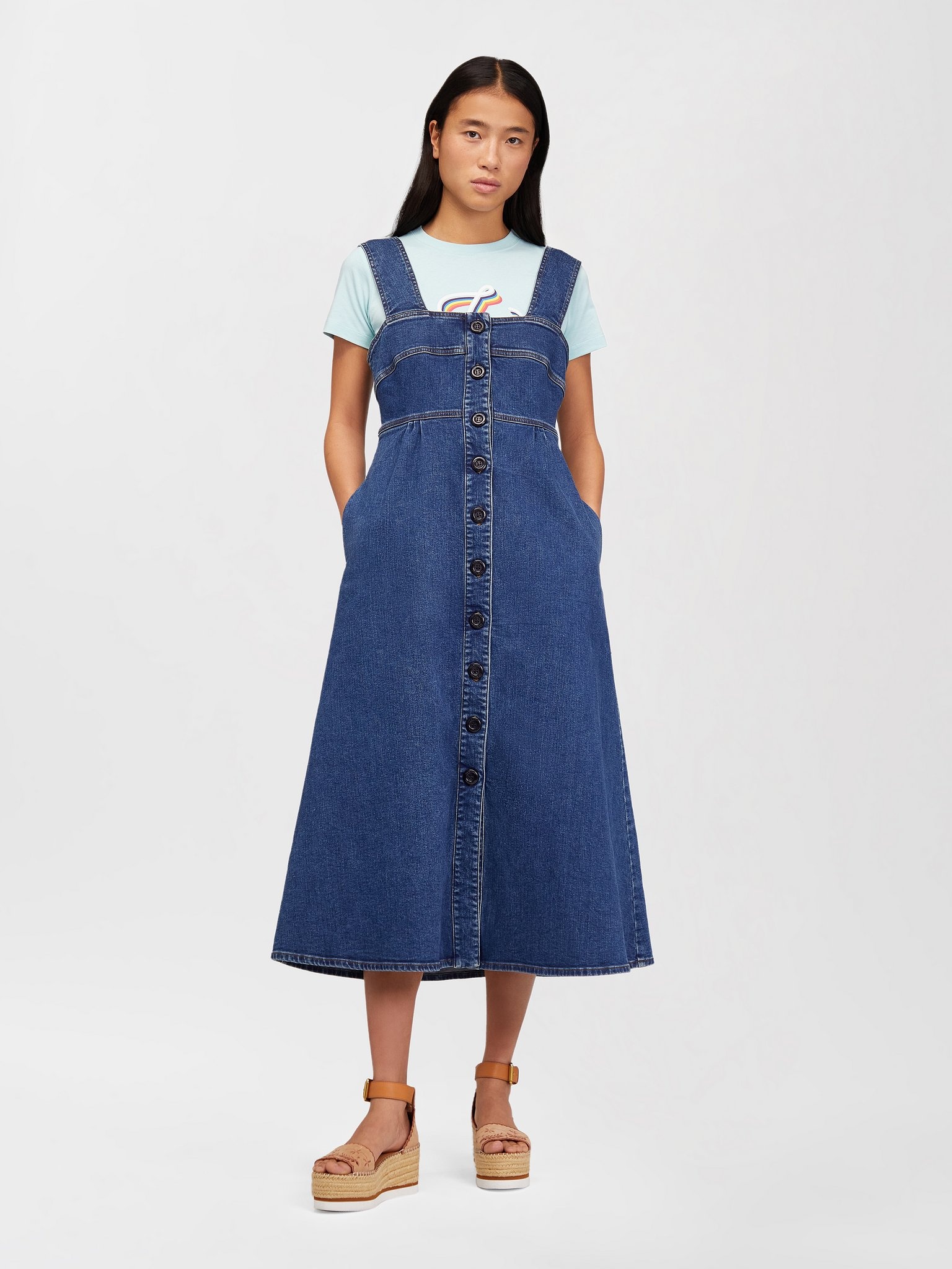 PINAFORE DENIM DRESS - 2