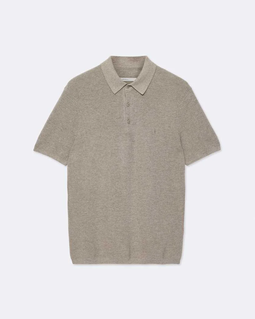 ASPEN WAFFLE-KNIT SHORT-SLEEVE POLO - 1
