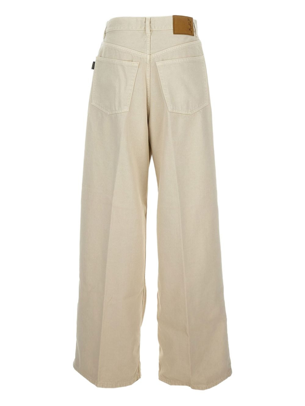 pleated wide-leg jeans - 2