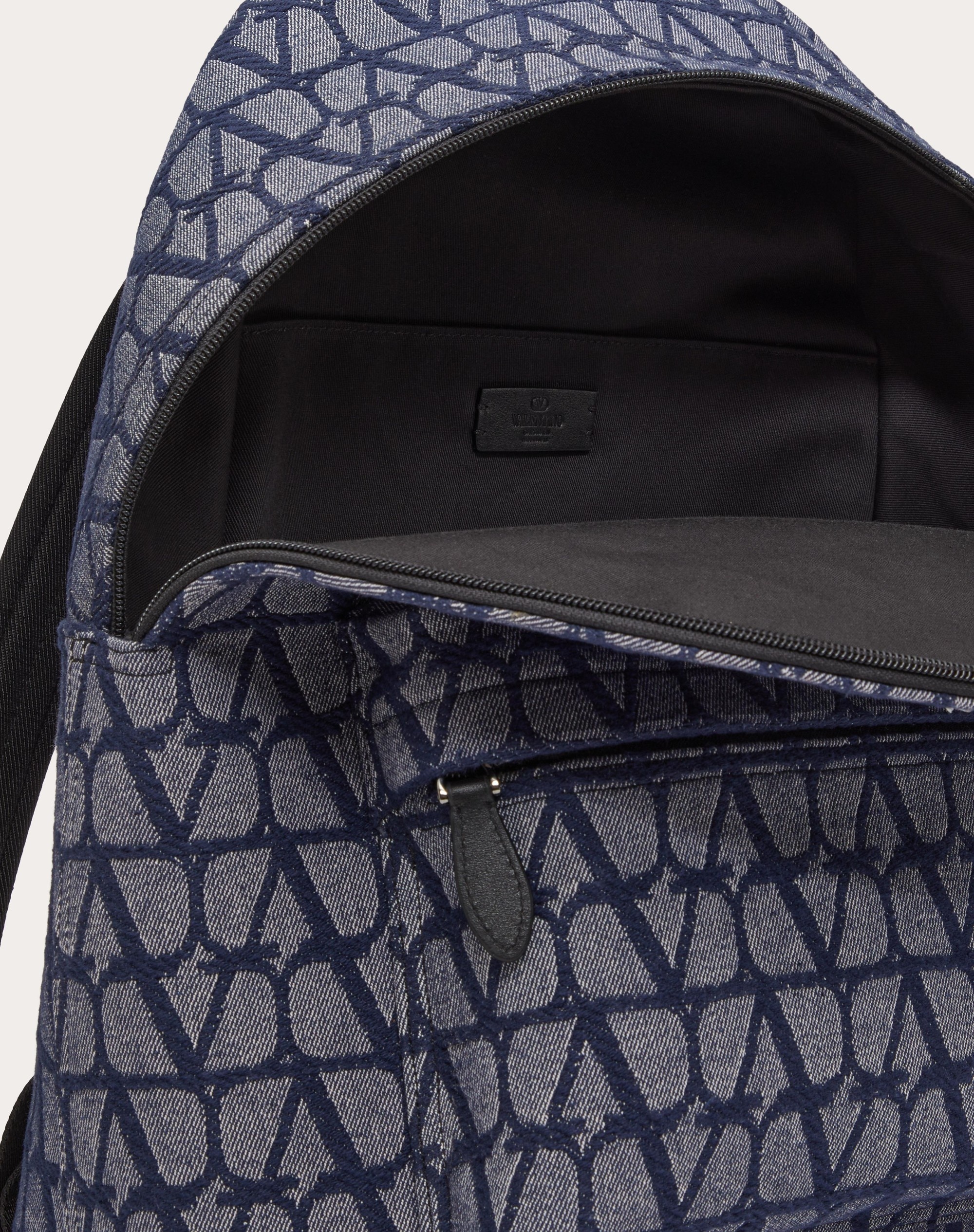 TOILE ICONOGRAPHE BACKPACK IN DENIM-EFFECT JACQUARD FABRIC - 7