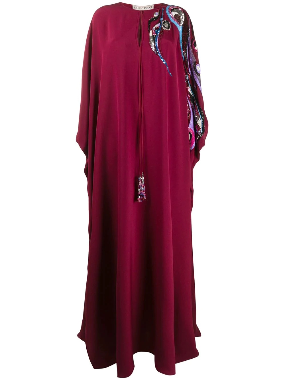 embroidered and bead-embellished kaftan - 1