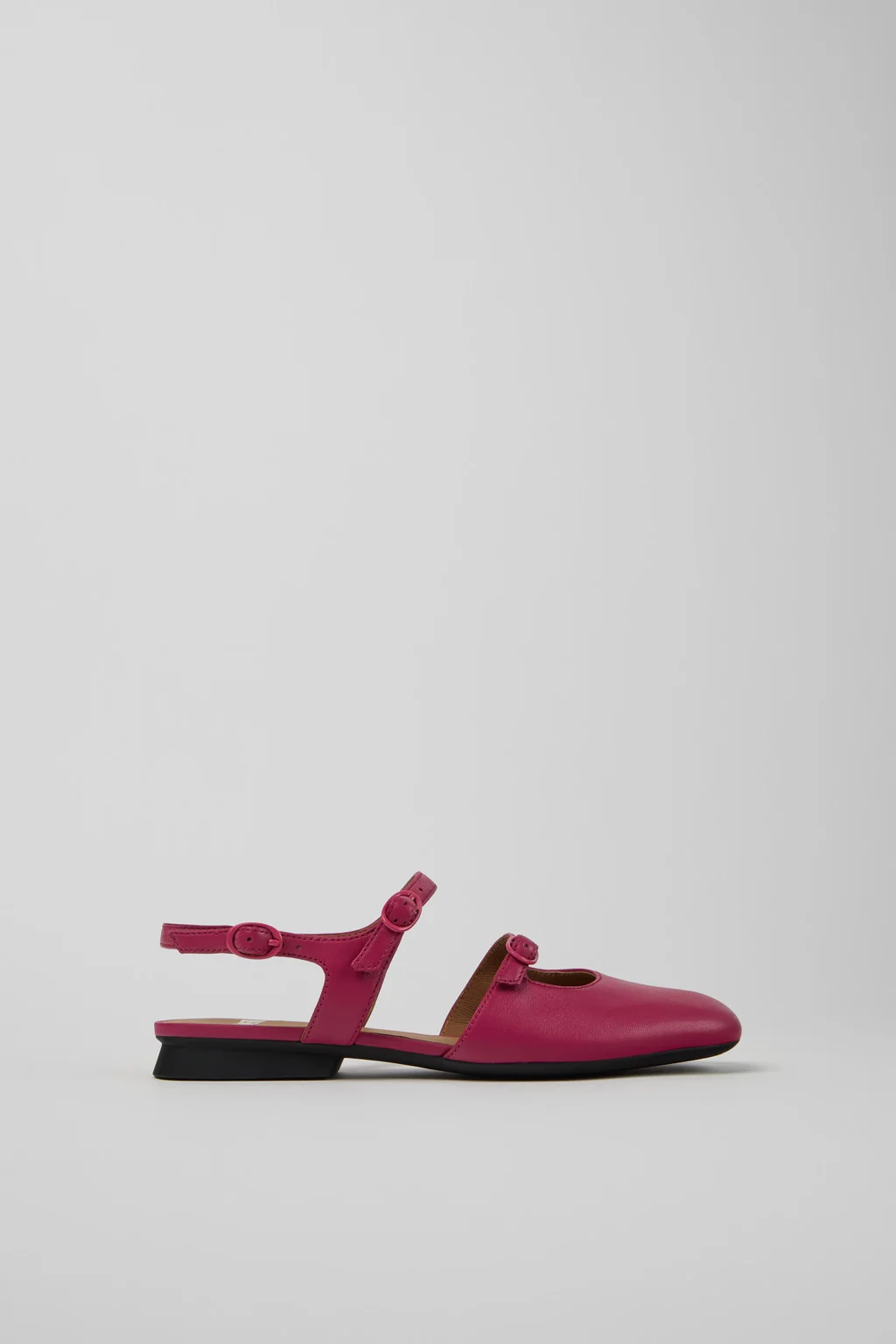 Casi Myra Burgundy Leather Semi-Open Shoes for Women. - 1