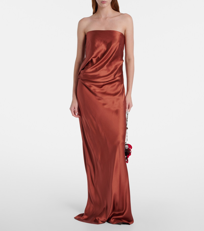 THE SEI Draped silk charmeuse bustier gown outlook