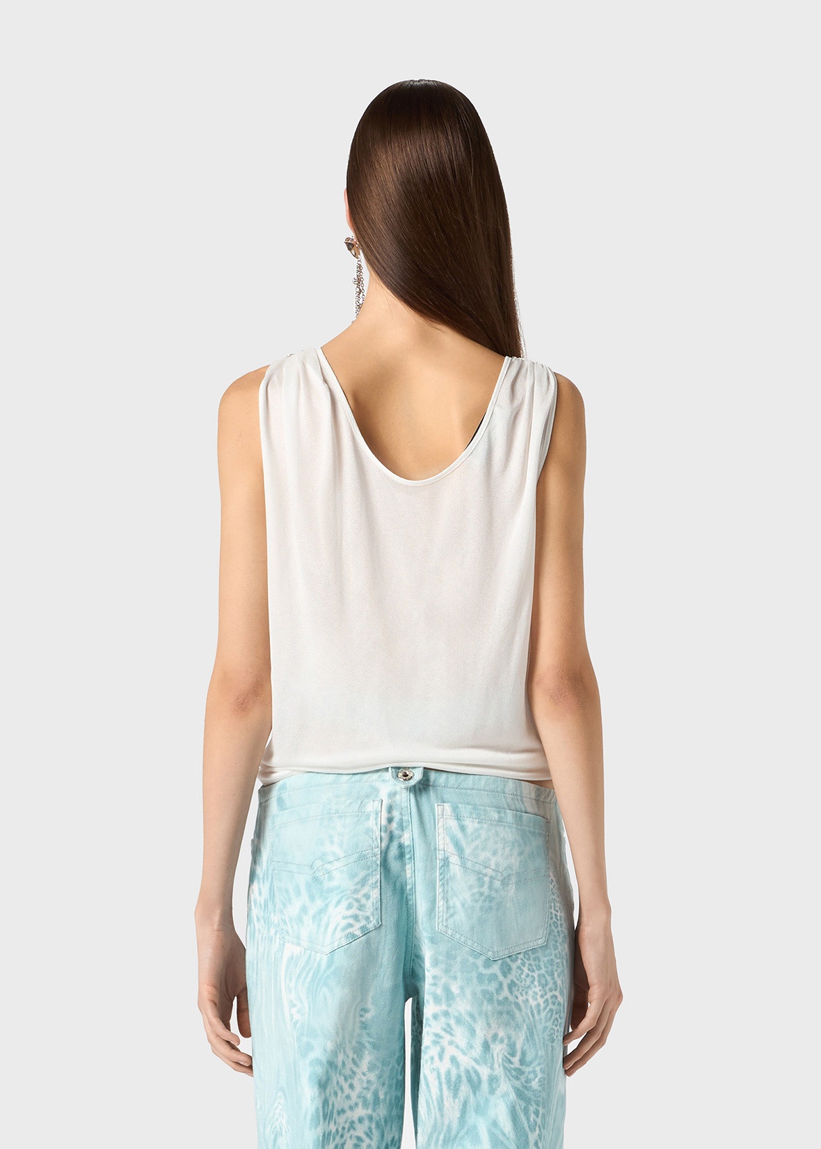 JERSEY TOP WITH METAL ROSE DECORATION - 4