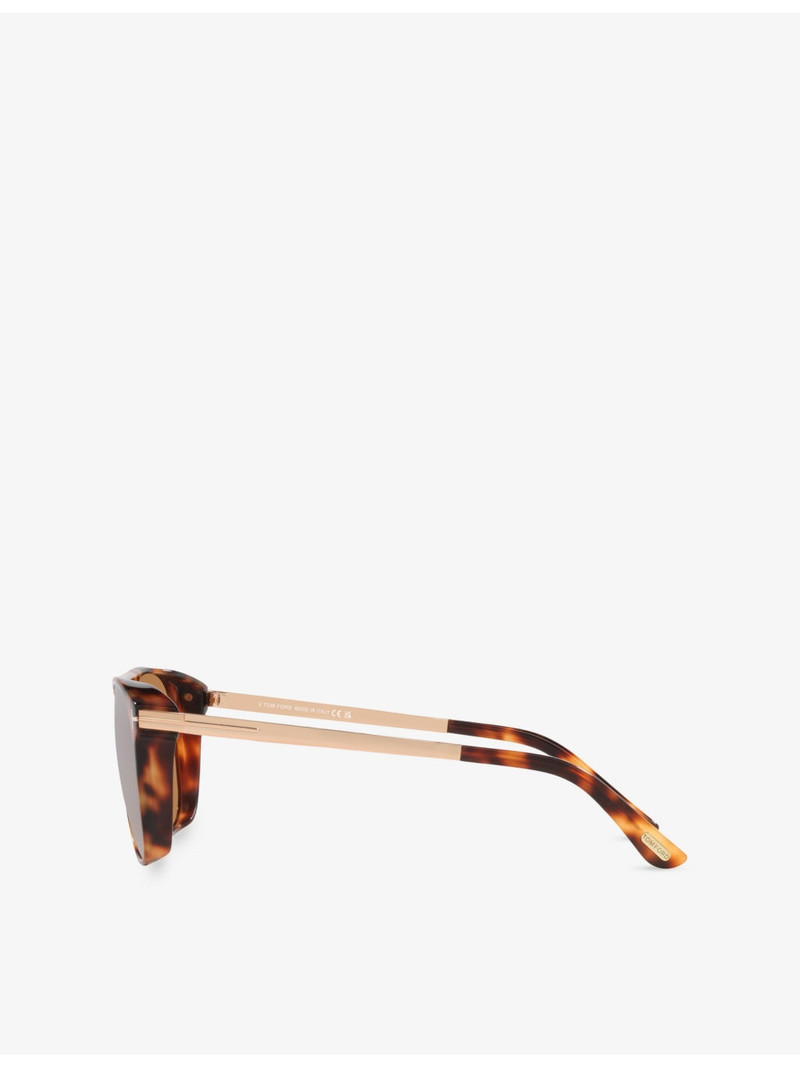 TOM FORD TR001836 Lionel Square-Frame Tortoiseshell Acetate Sunglasses outlook