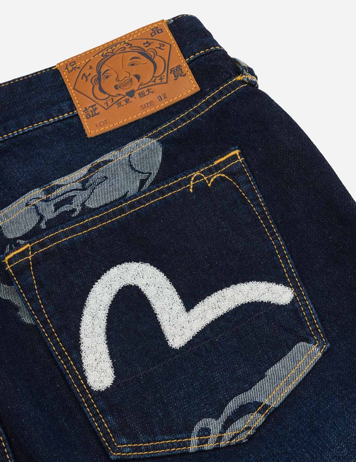 Seagull Embroidery and Godhead Jacquard Straight Fit Jeans - 9