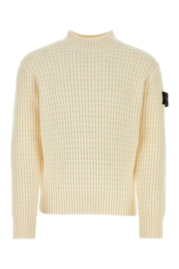 Stone Island Man Ivory Wool Sweater - 1