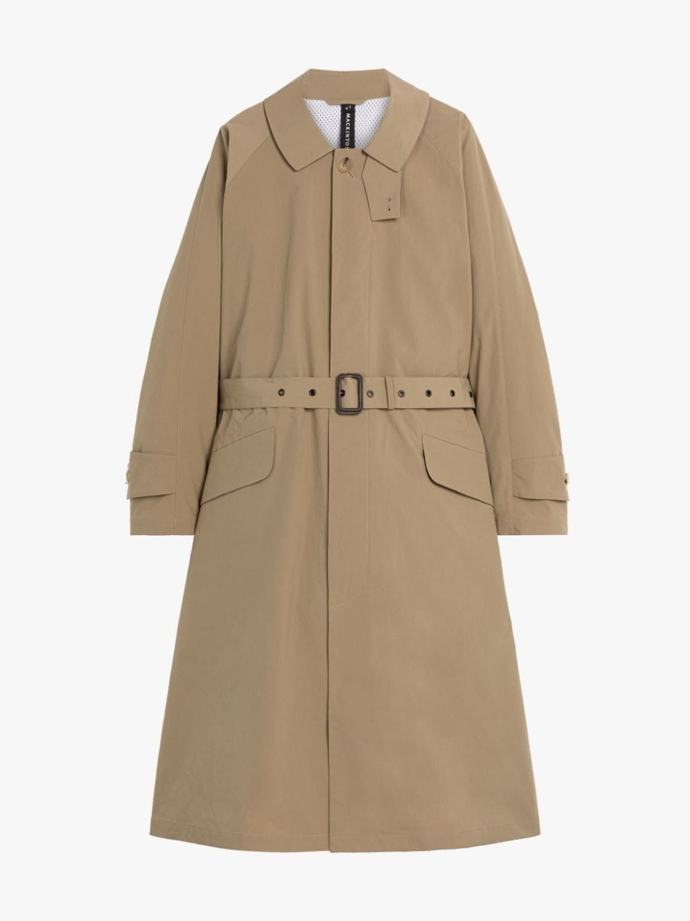 Reversible water-repellent fabric trench coat, honey