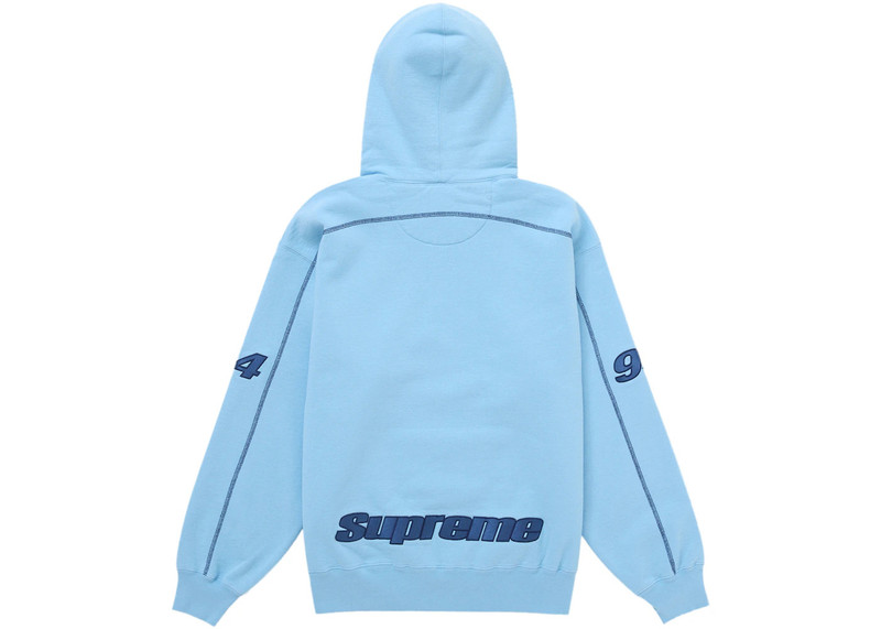 Supreme Supreme Overlock Hooded Sweatshirt Light Blue outlook