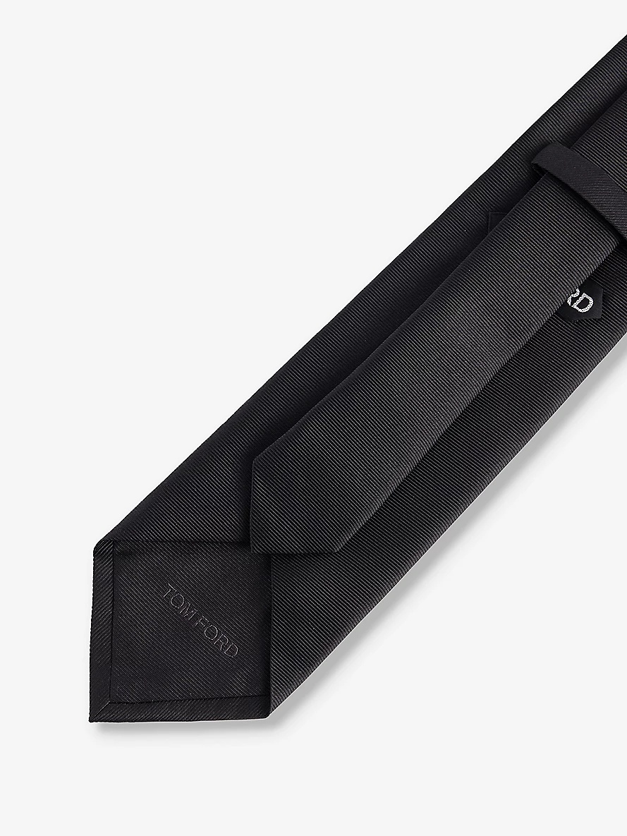 Wide-blade textured silk tie - 4