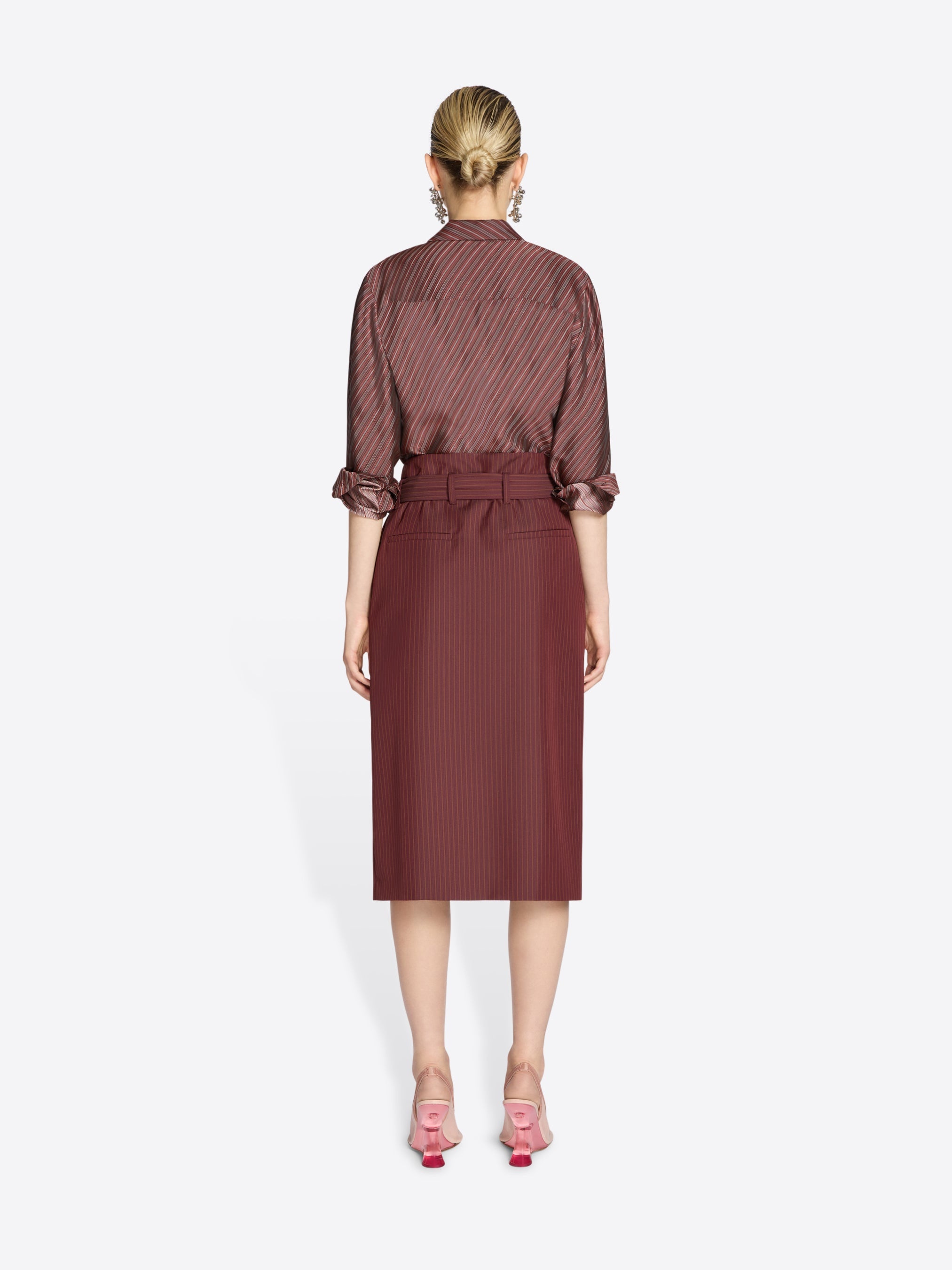 BELTED WOOL SKIRT - 4