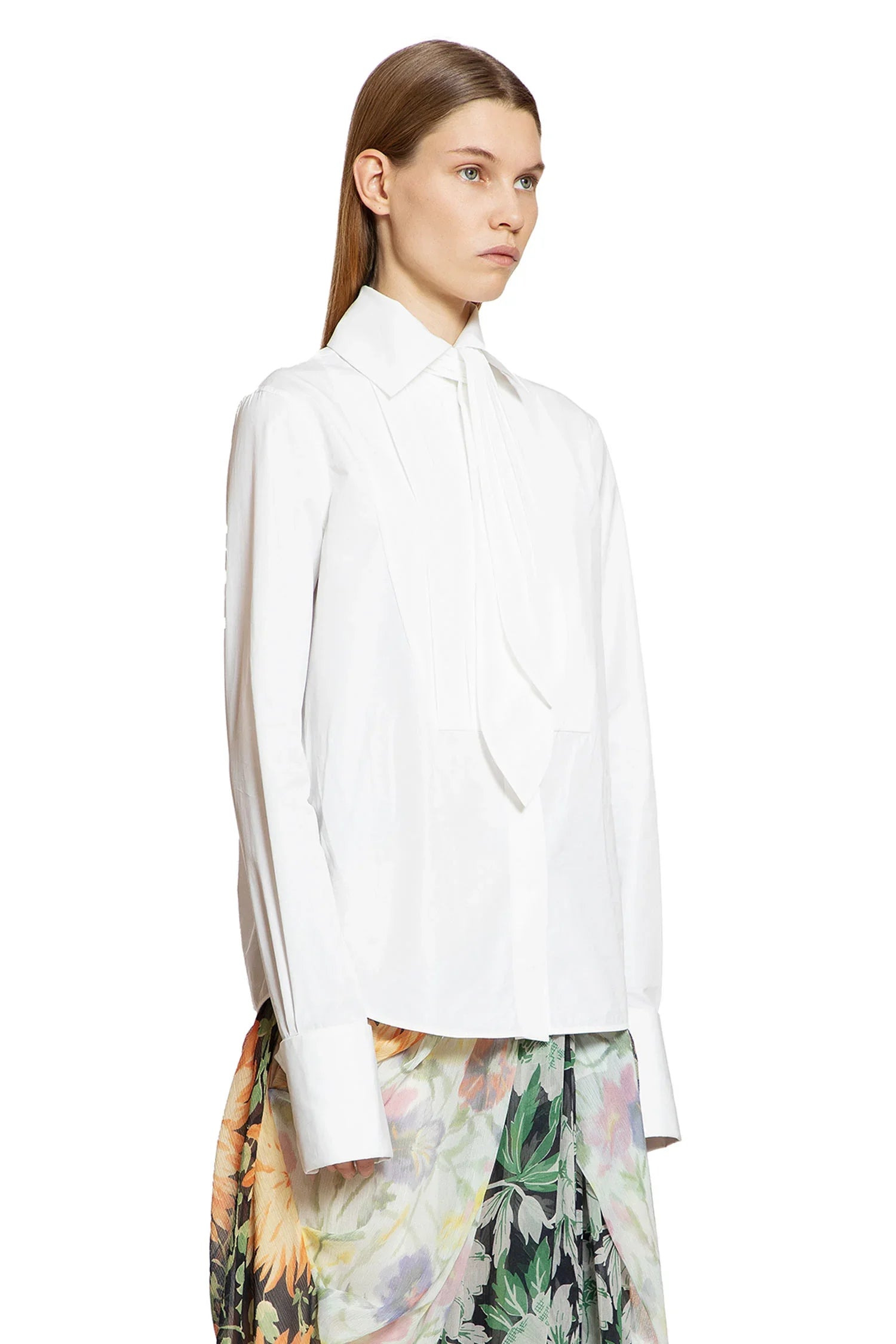 Shirt-With-Tie-In-Cotton - 2