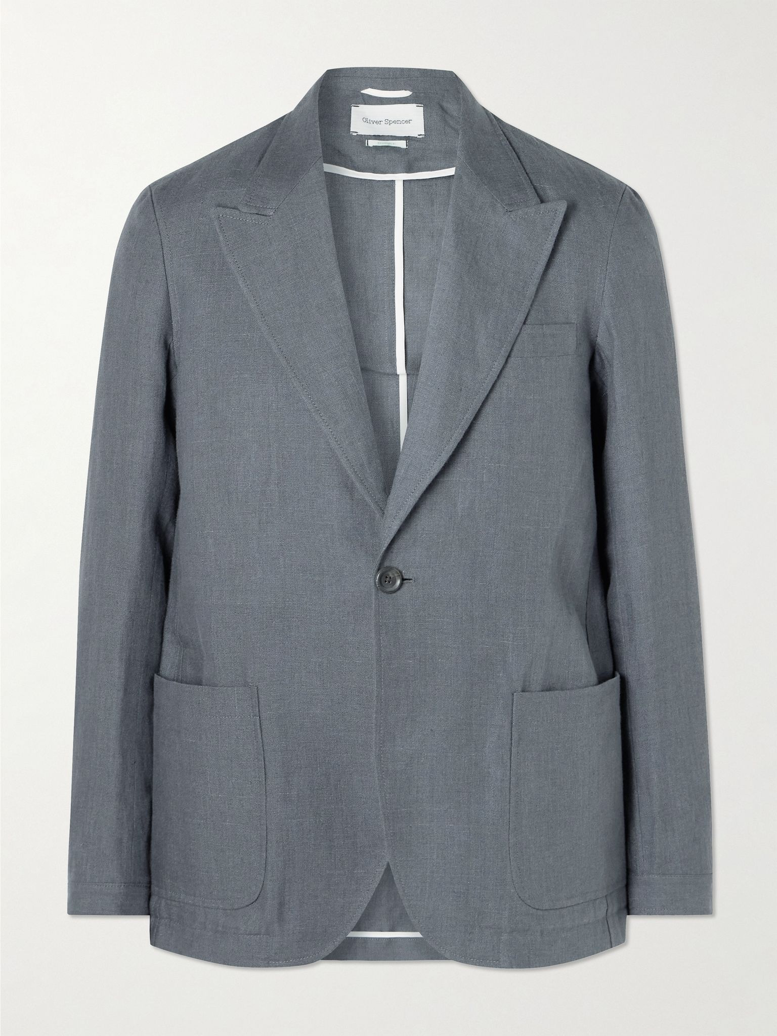 Laurel Unstructured Linen Suit Jacket Gray - 1