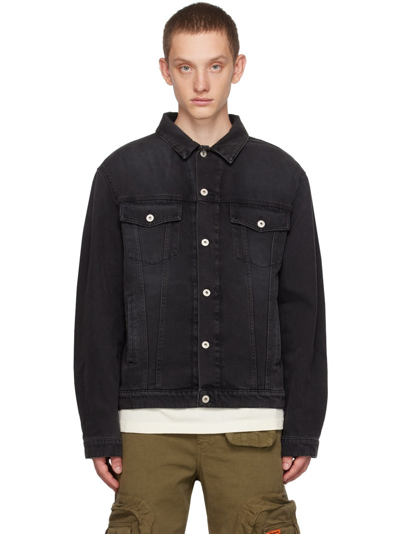 Black Regular Denim Jacket - 1