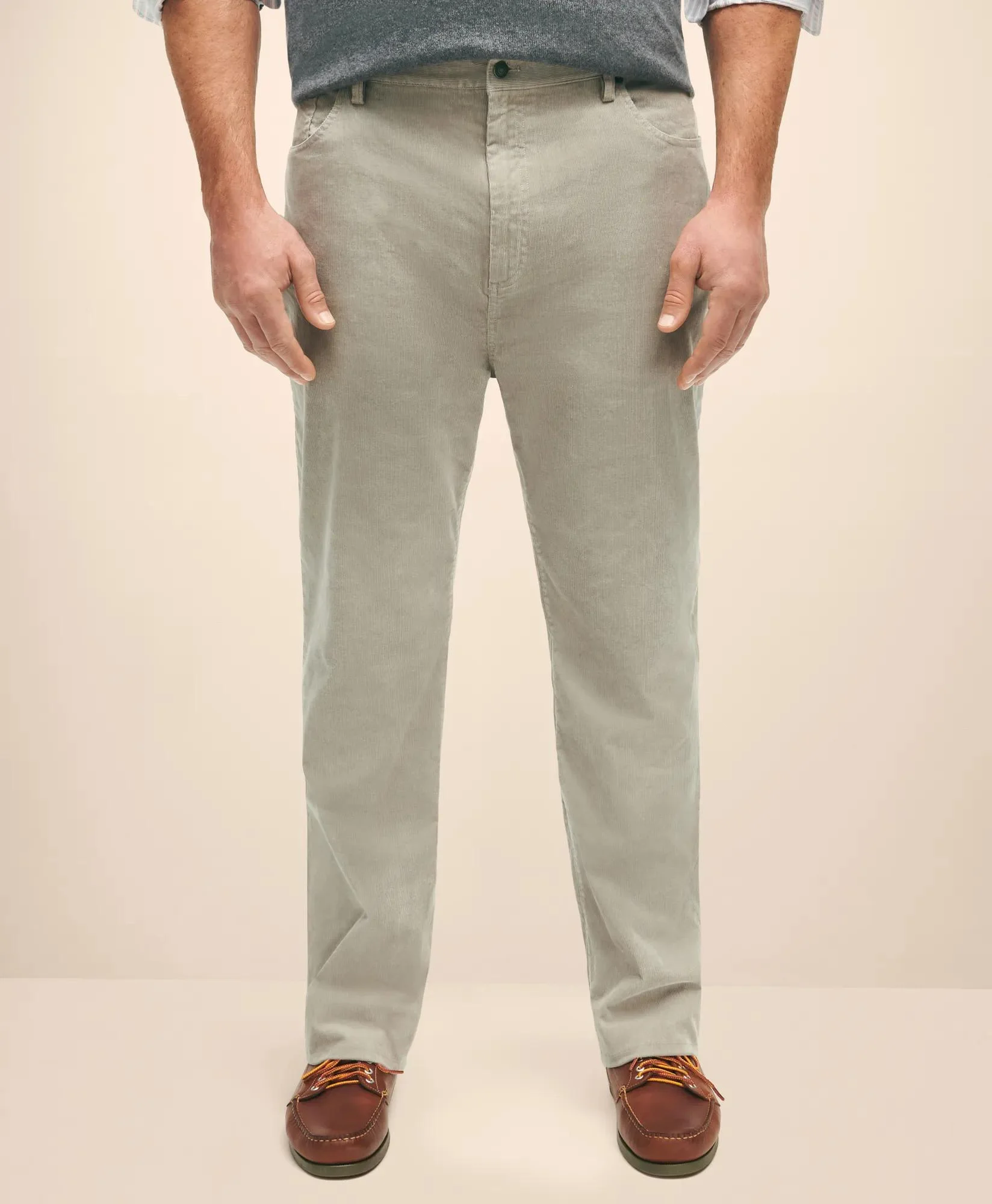 Big & Tall Five-Pocket Stretch Corduroy Cotton Pants - 1