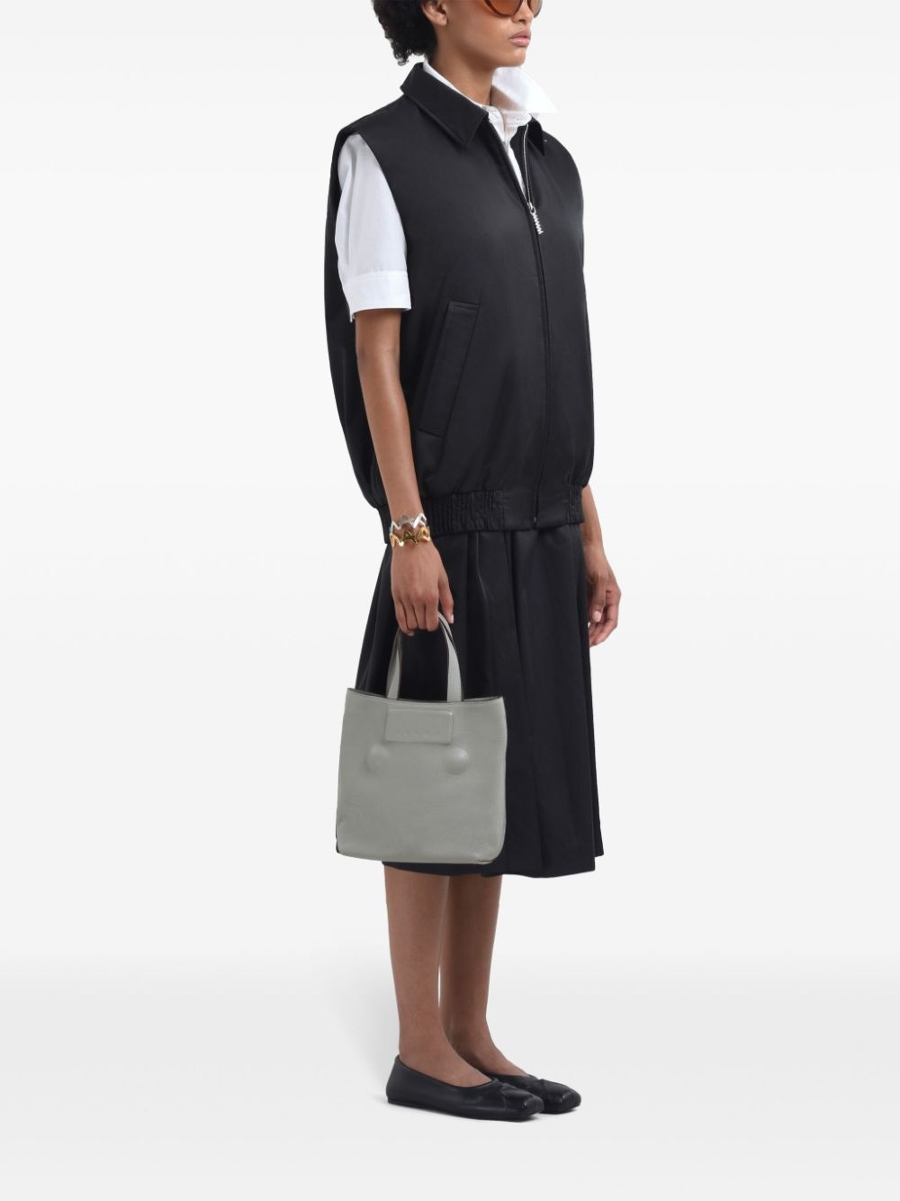 logo-embroidered midi skirt - 3