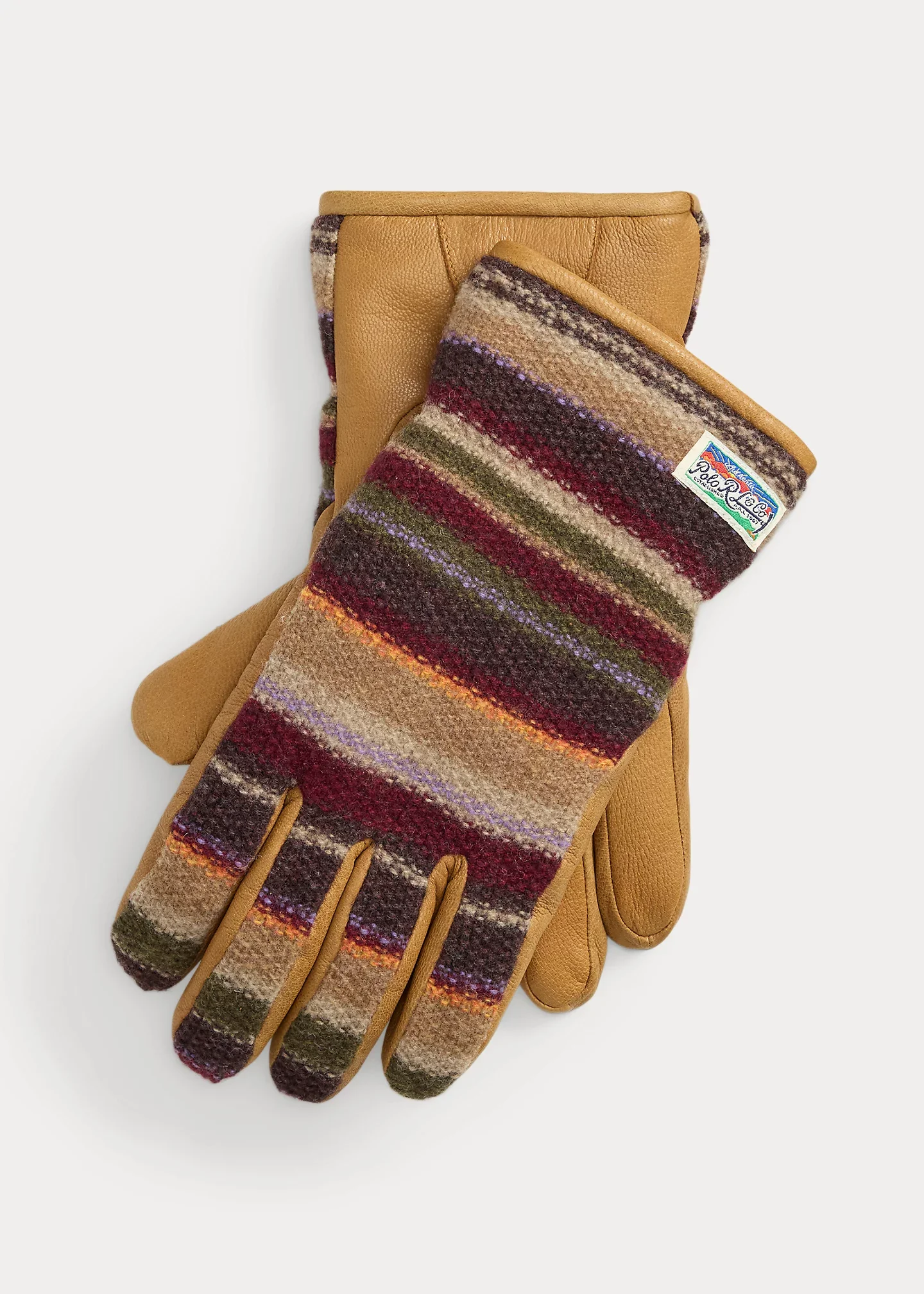 Textured-Stripe Hybrid Goatskin Gloves - 1