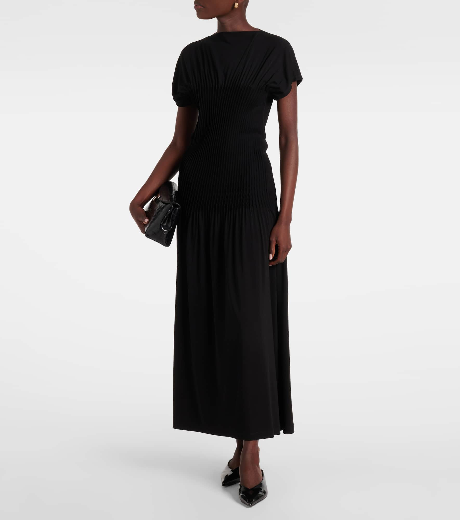 Pleated jersey maxi dress - 2