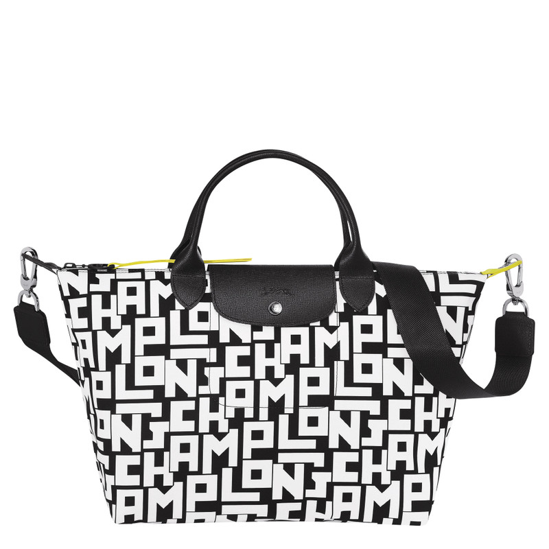 Le Pliage LGP L Handbag Black/White - Canvas 1