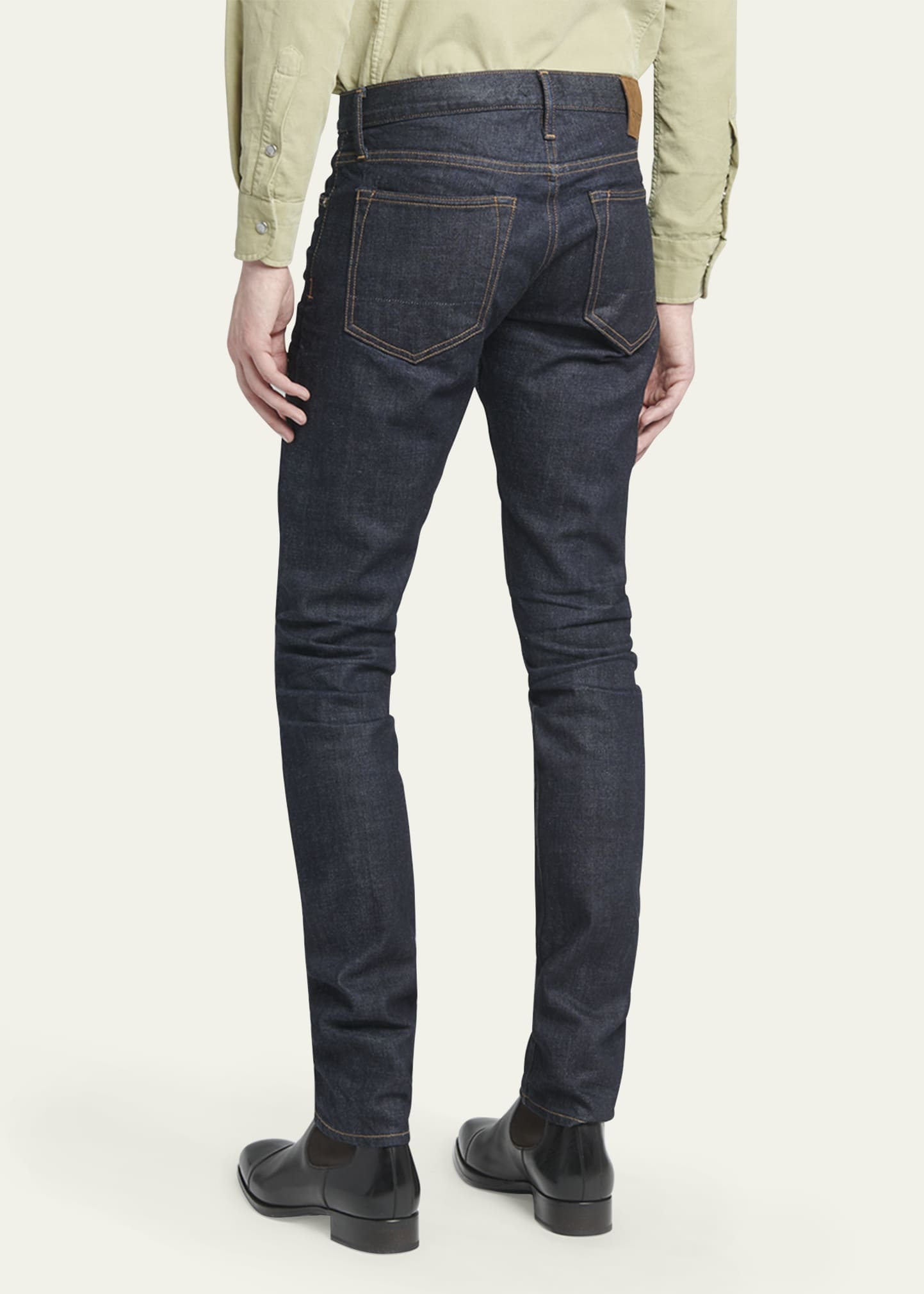 Men's Dark Wash Stretch Slim Fit Jeans - 3