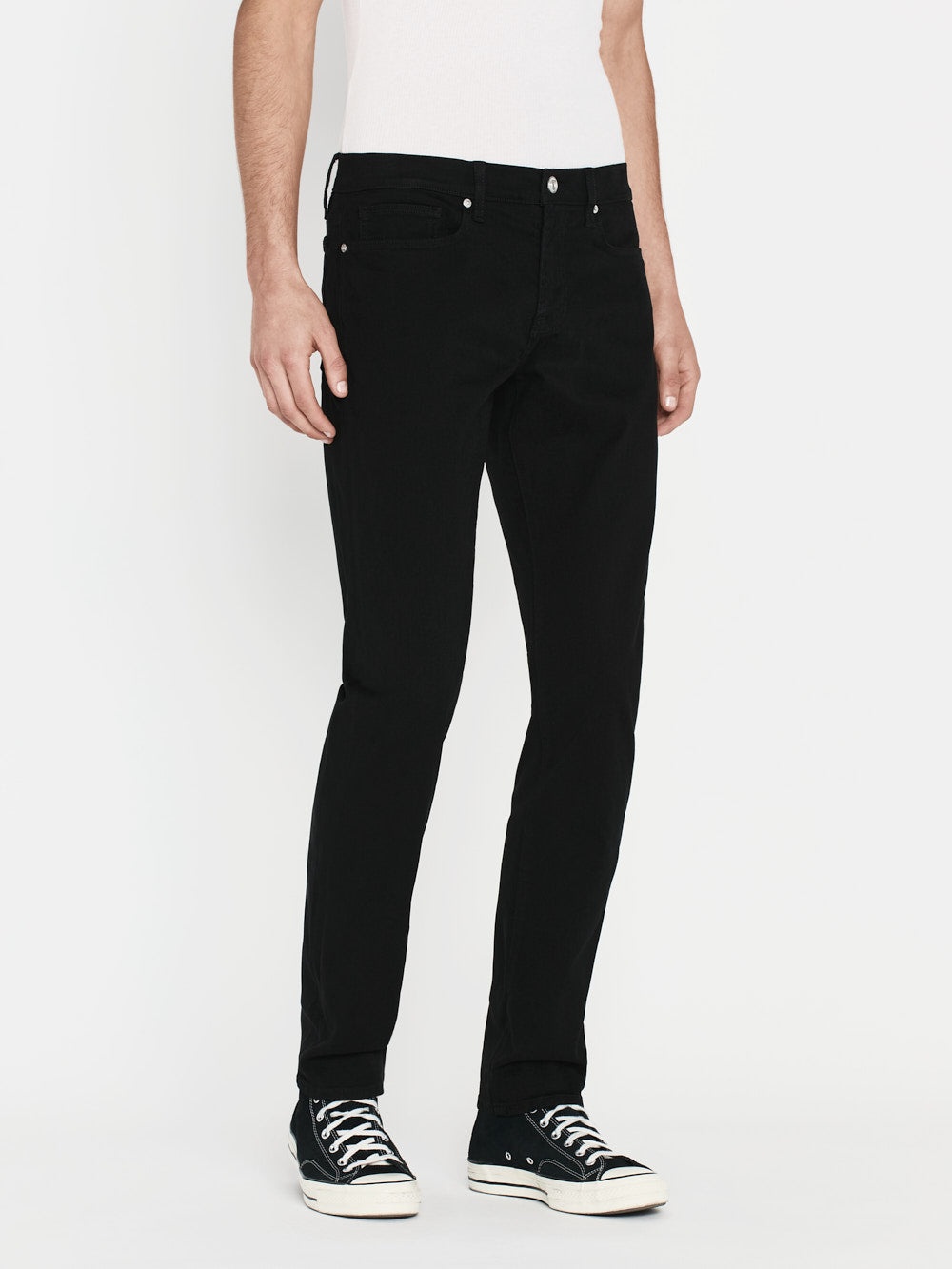 L'Homme Slim Brushed Twill in Noir - 4