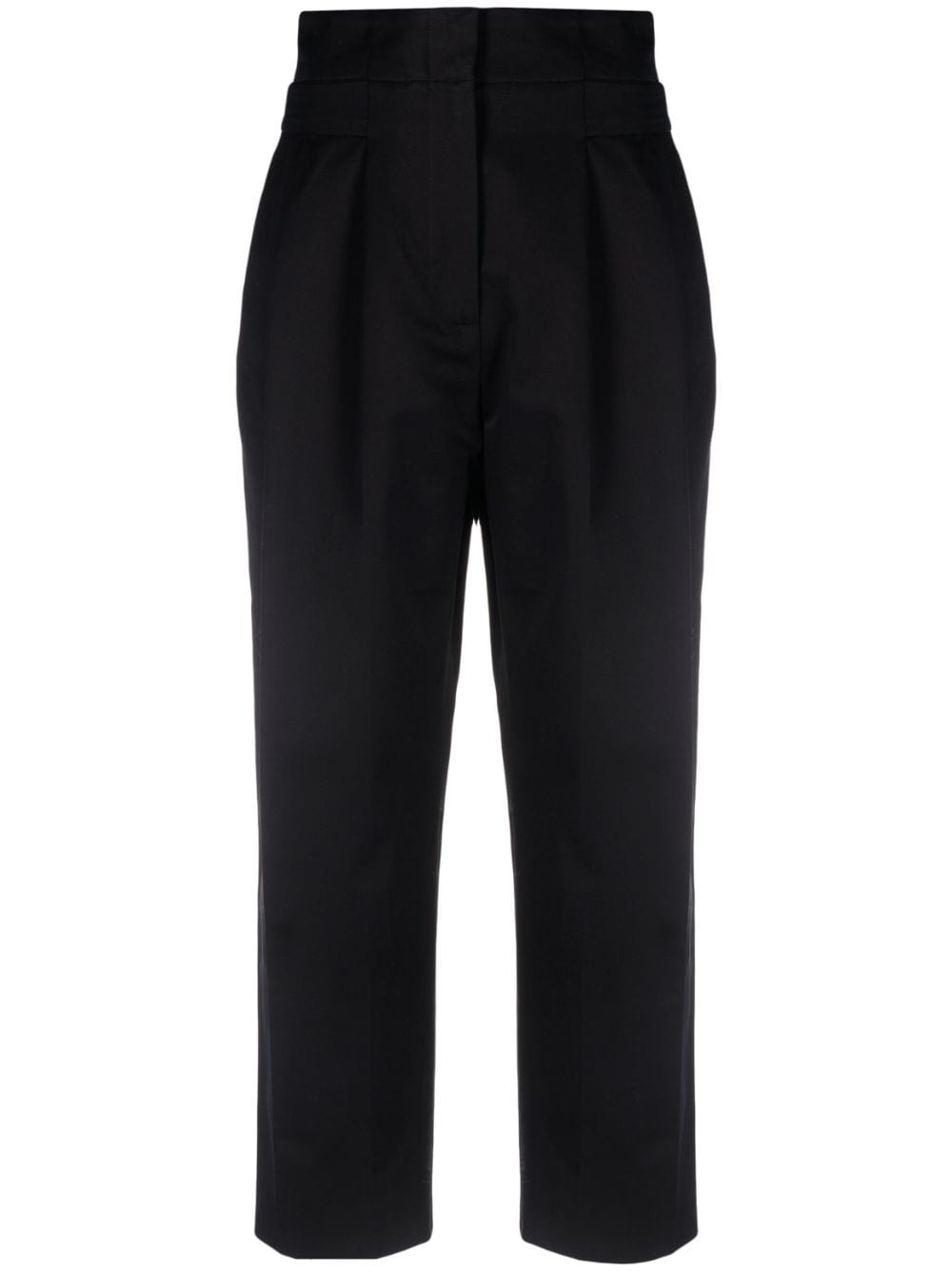 pleat-detail high-waisted trousers - 1