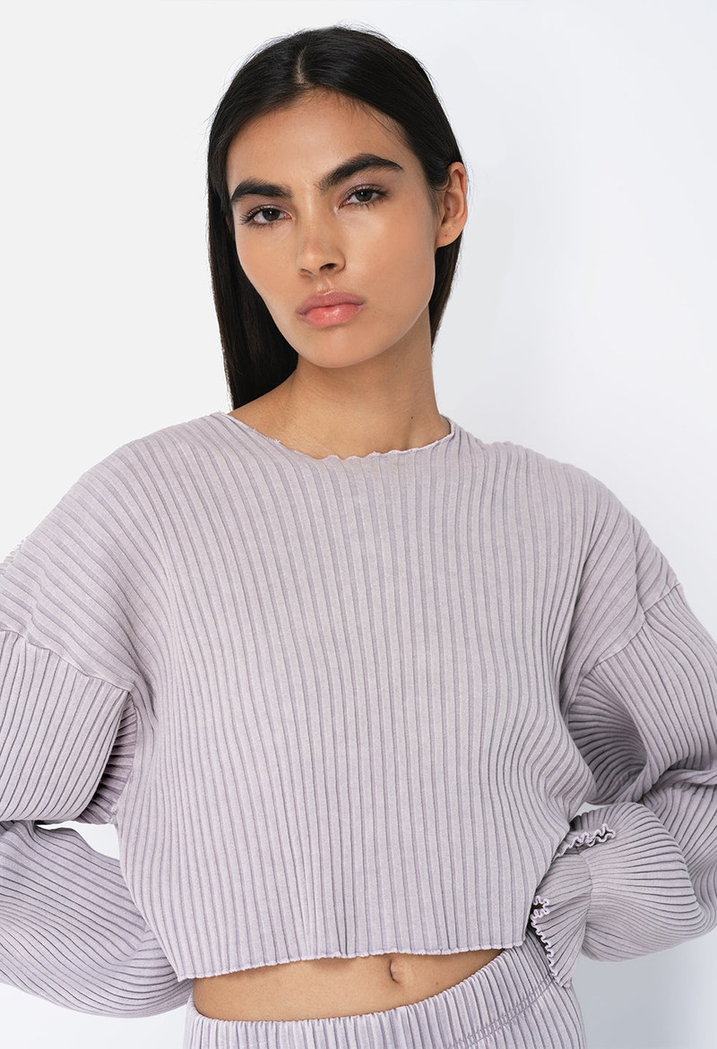 John Elliott MINERAL WASH GINZA RIB CROPPED TOP outlook