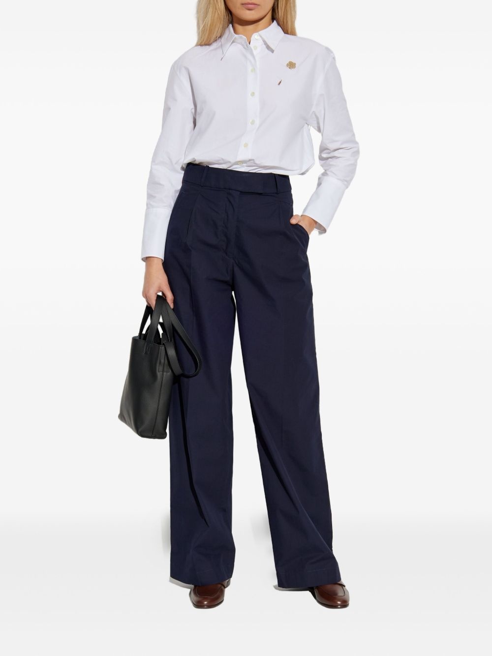 Boke Flower-embellished cotton shirt - 2
