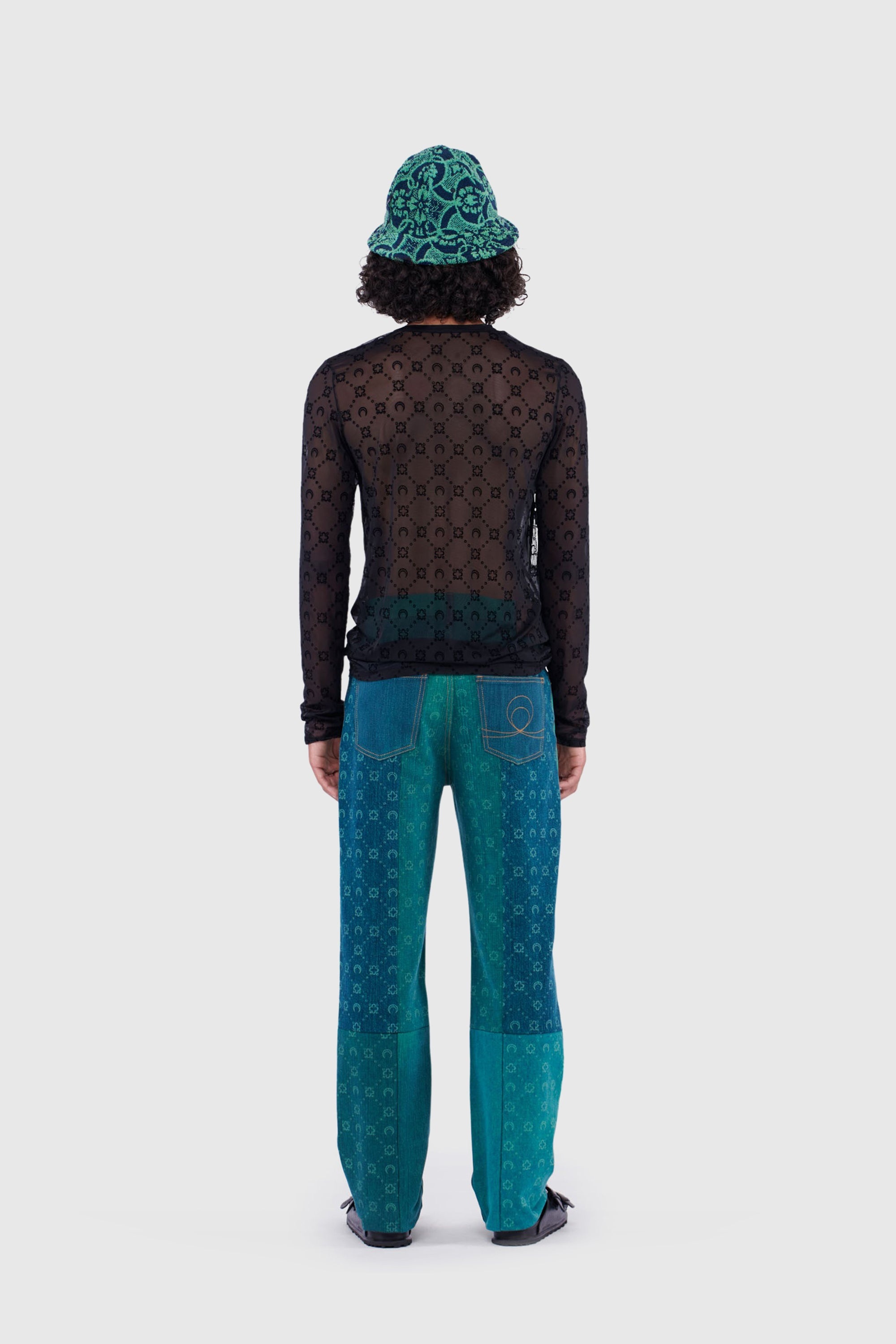 Moonogram Flocked Mesh Long Sleeves - 9