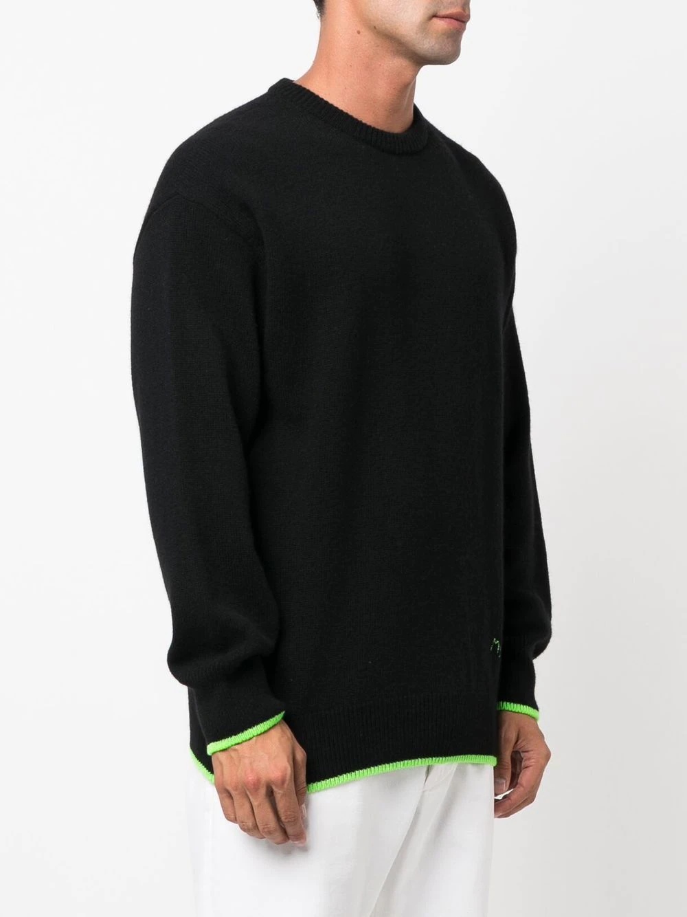 contrast trim wool-cashmere jumper - 3