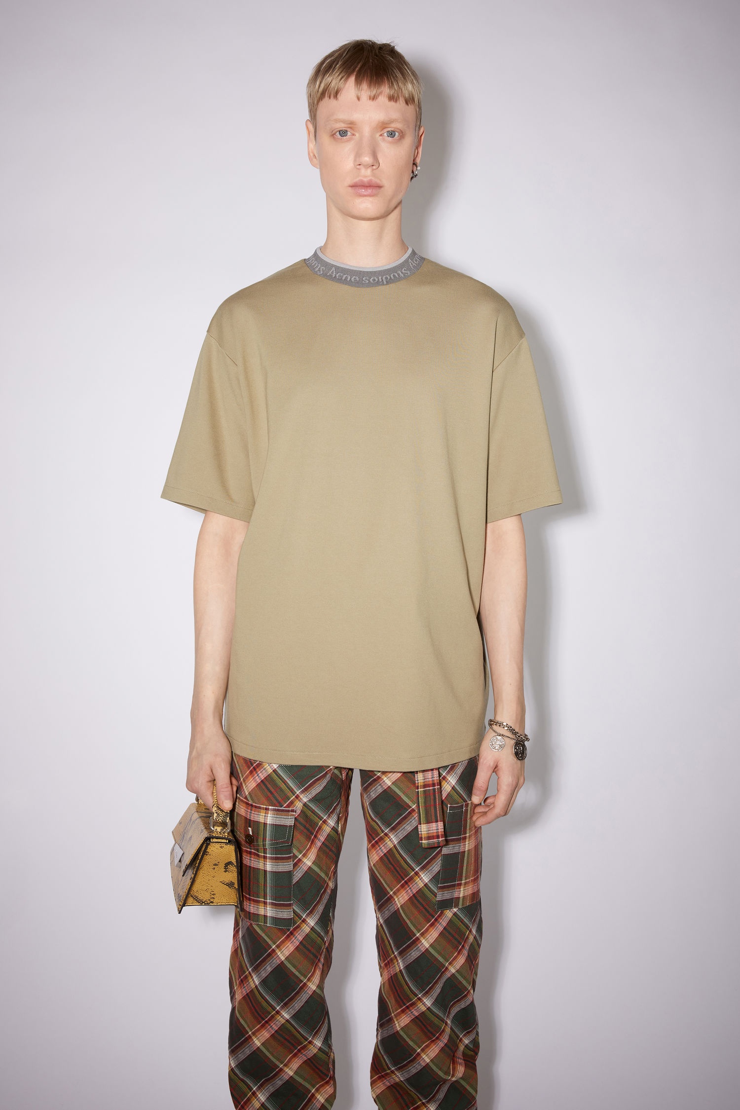 Logo collar t-shirt - Dark beige - 2