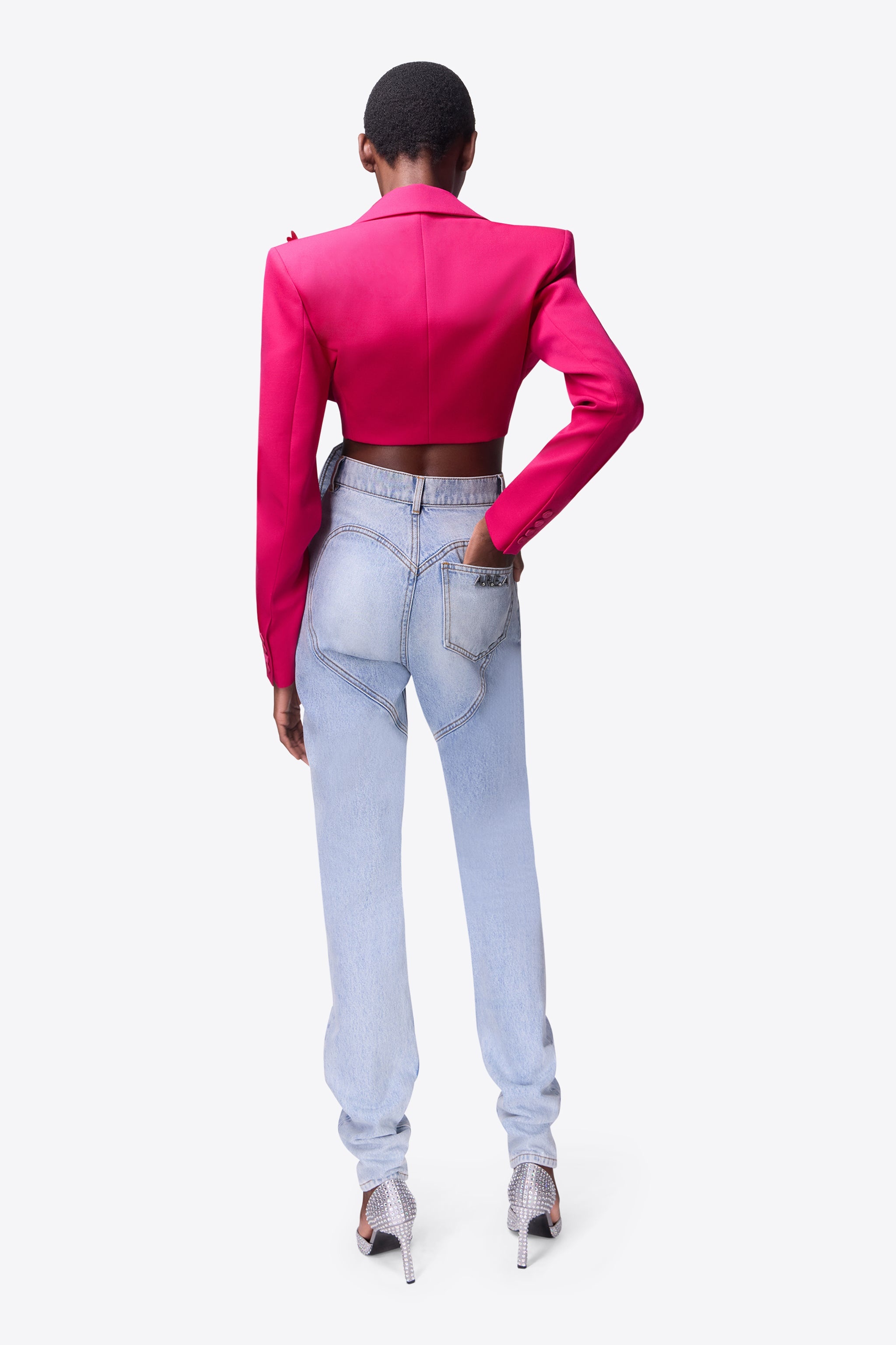 FLOWER CORSAGE ANKLE ZIP JEAN - 6