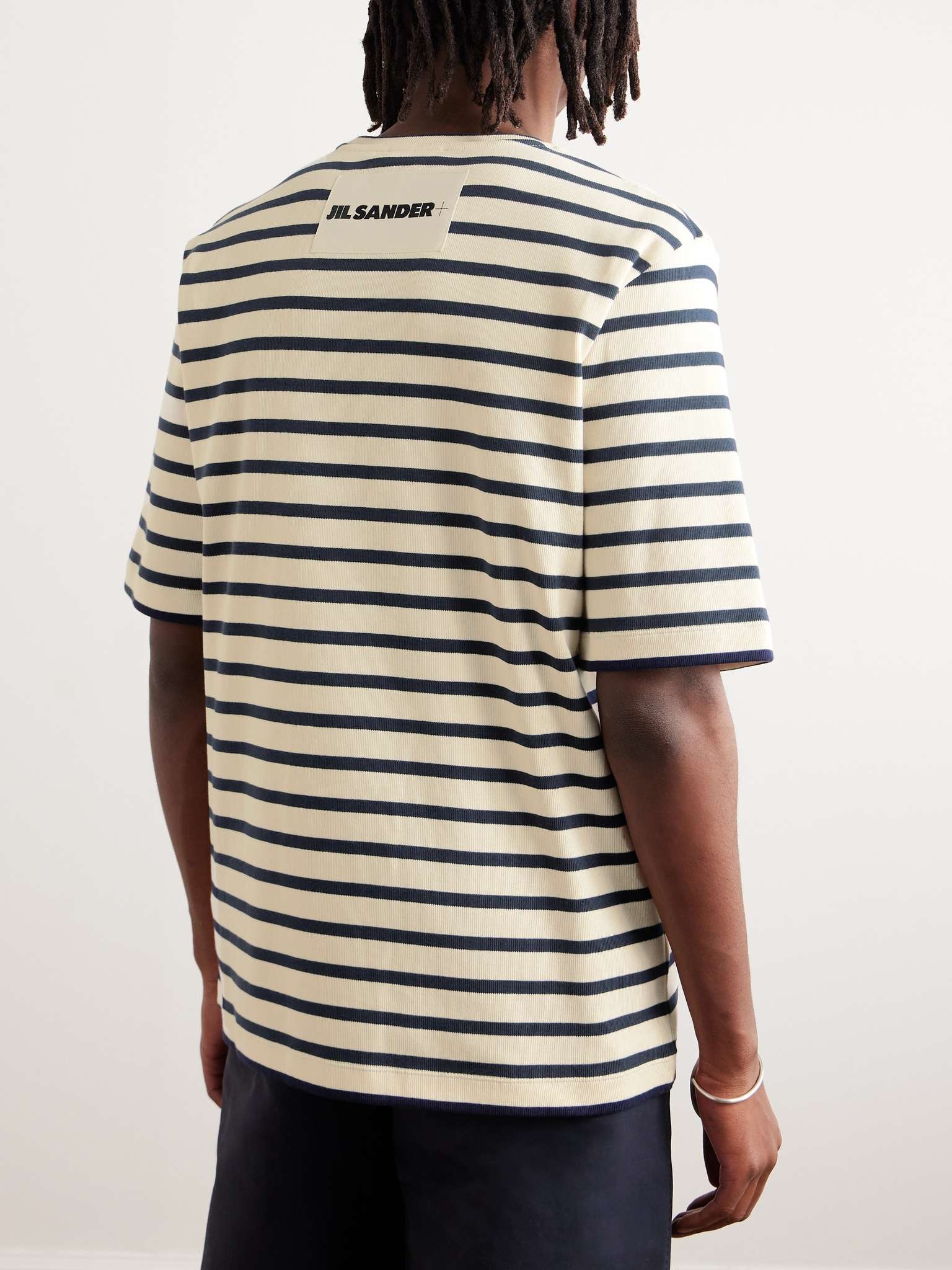 Logo-Appliquéd Striped Cotton T-Shirt - 4