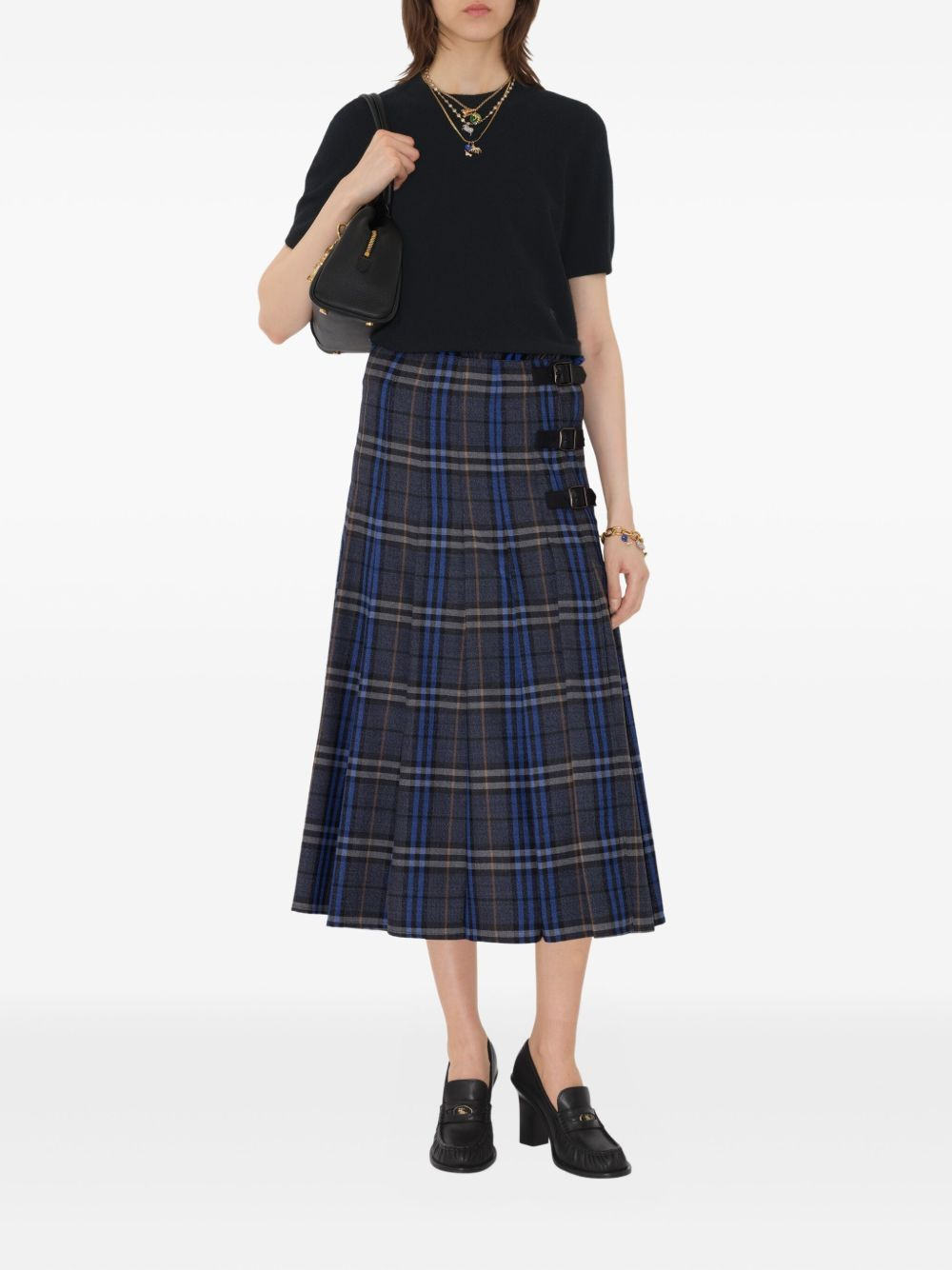 check wool midi kilt - 2