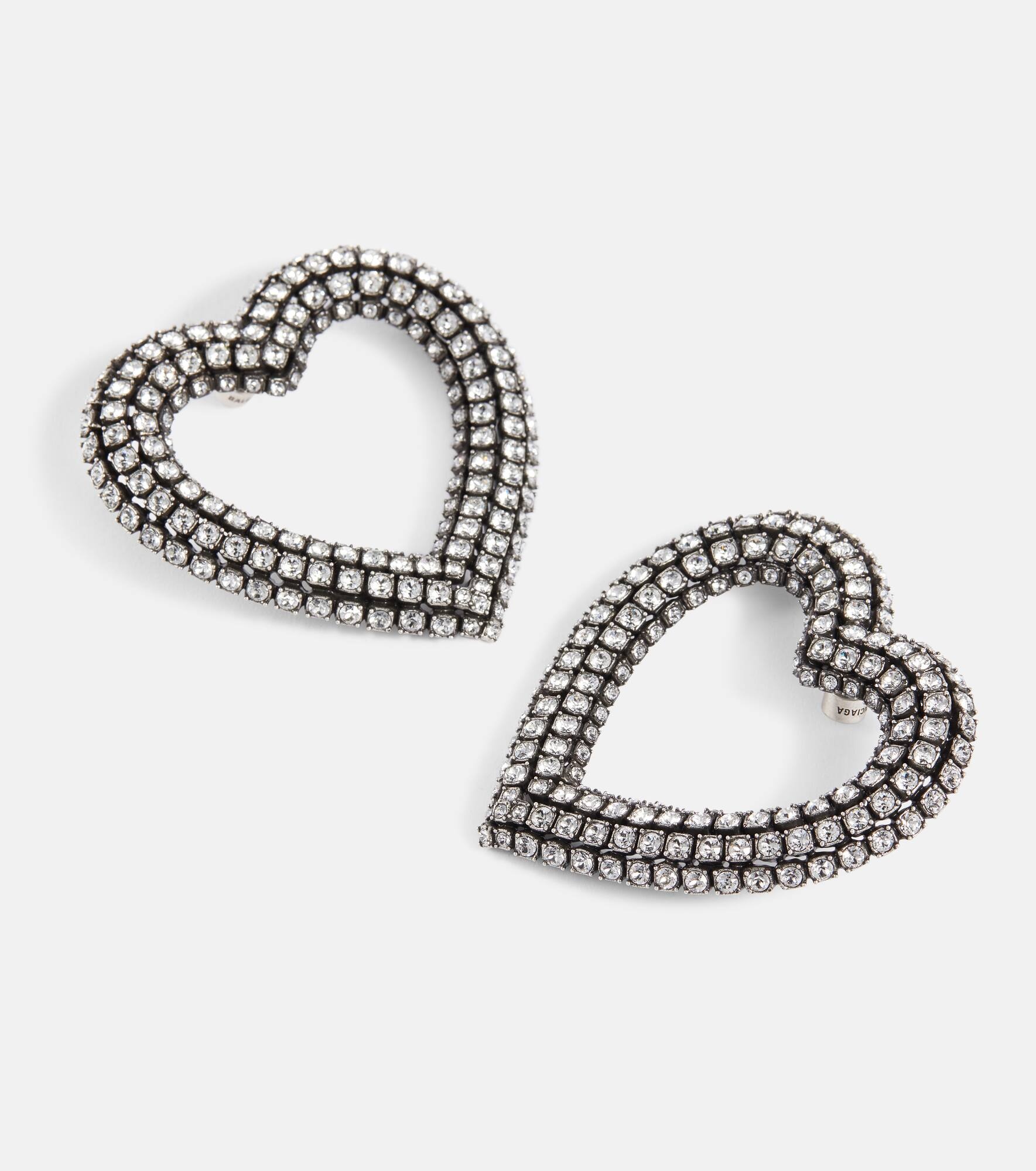 Embellished heart earrings - 4