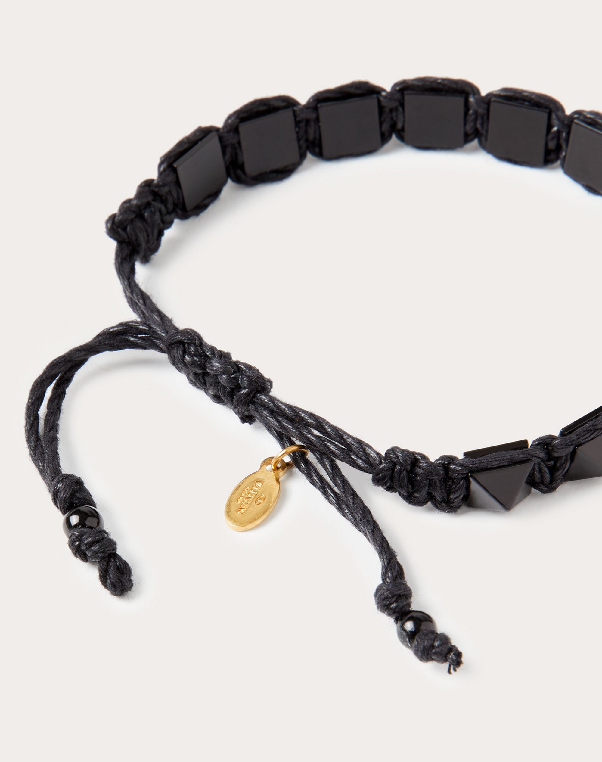 ROCKSTUD BRACELET IN WAXED COTTON AND METAL - 4