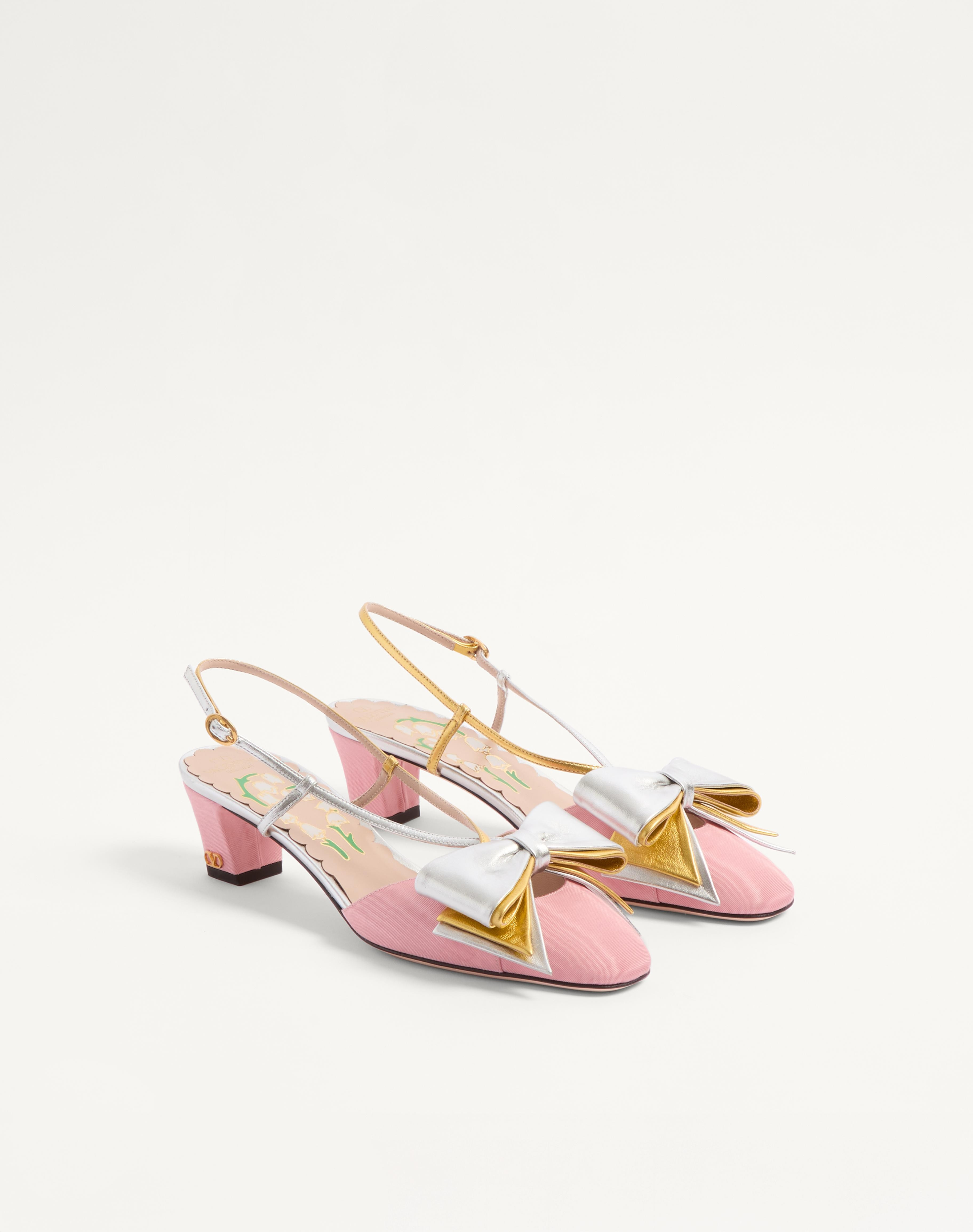 BOWOW SLINGBACK PUMPS IN MOIRÈ FABRIC 45MM - 3
