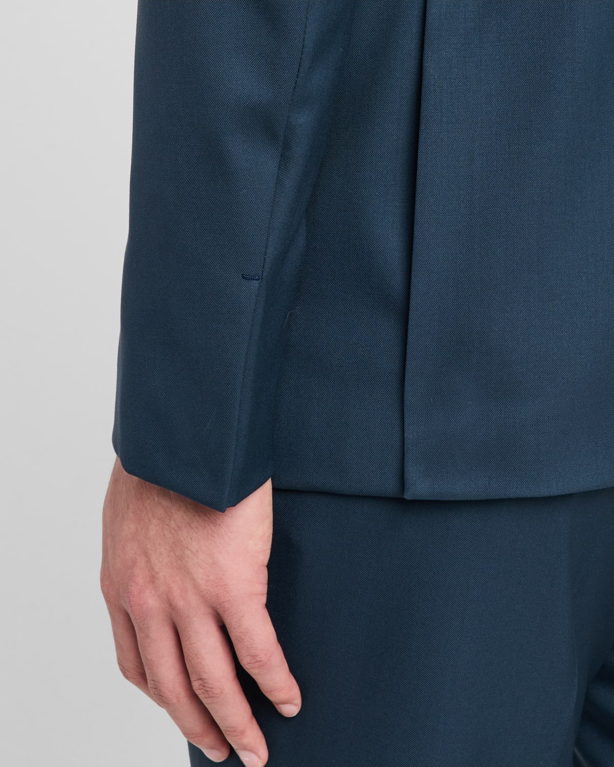 Men's Solid Wool Suit - 2