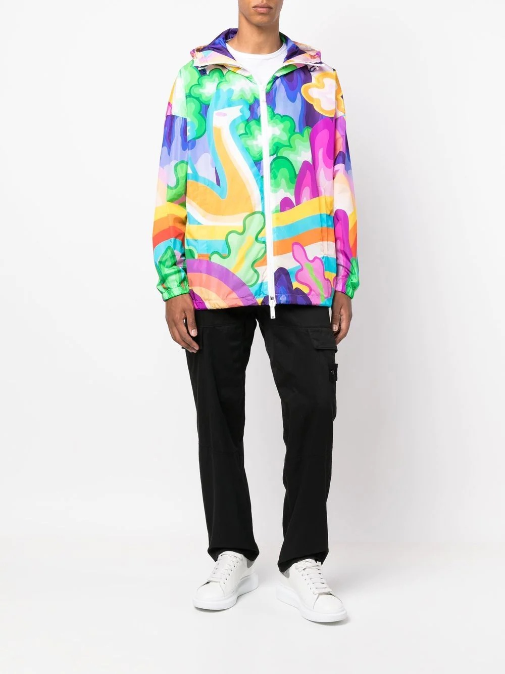 all-over graphic-print hooded jacket - 2