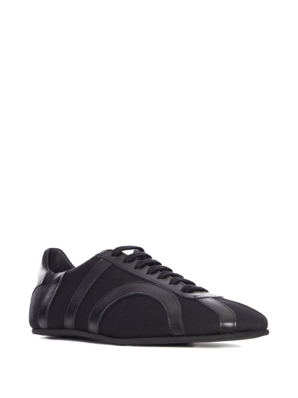 leather-panel recycled-cotton sneakers - 2