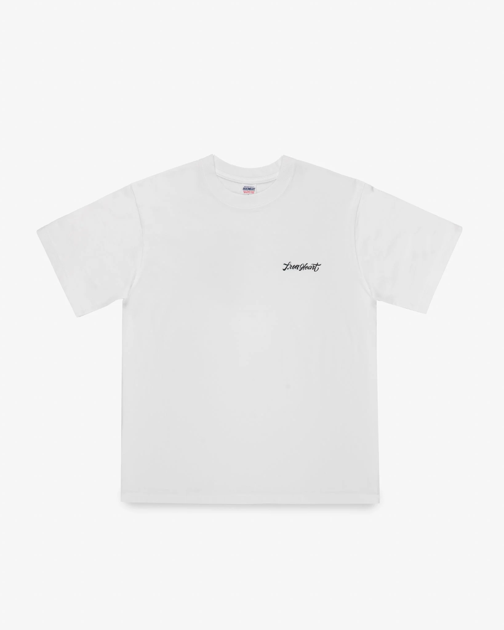 IHT-888-WHT 7.5OZ PRINTED LOOPWHEEL CREW NECK T-SHIRT - WHITE - 1