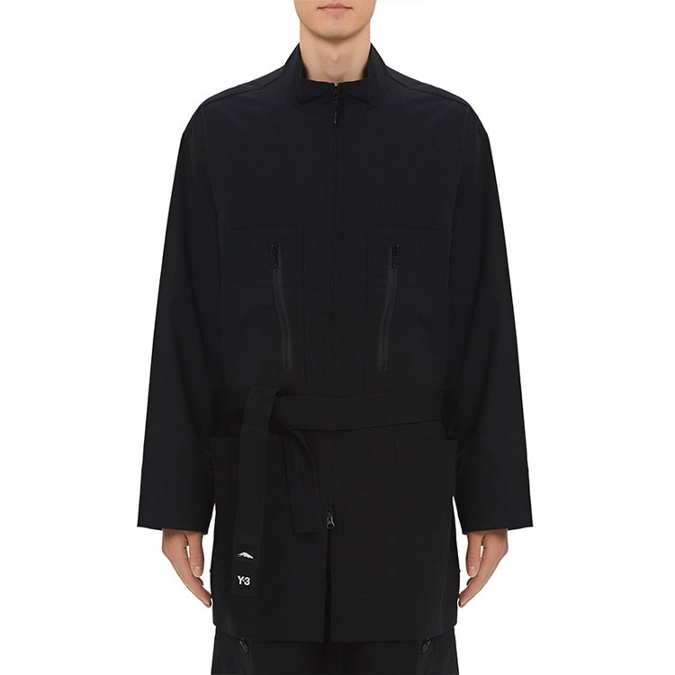 Men's Y-3 mid-length Stand Collar Casual Jacket Black GK4795 - 3