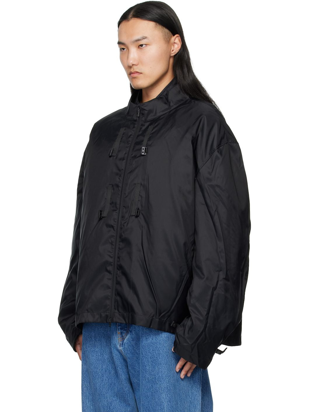 Black Biker Parka Coat & Jackets Set - 4